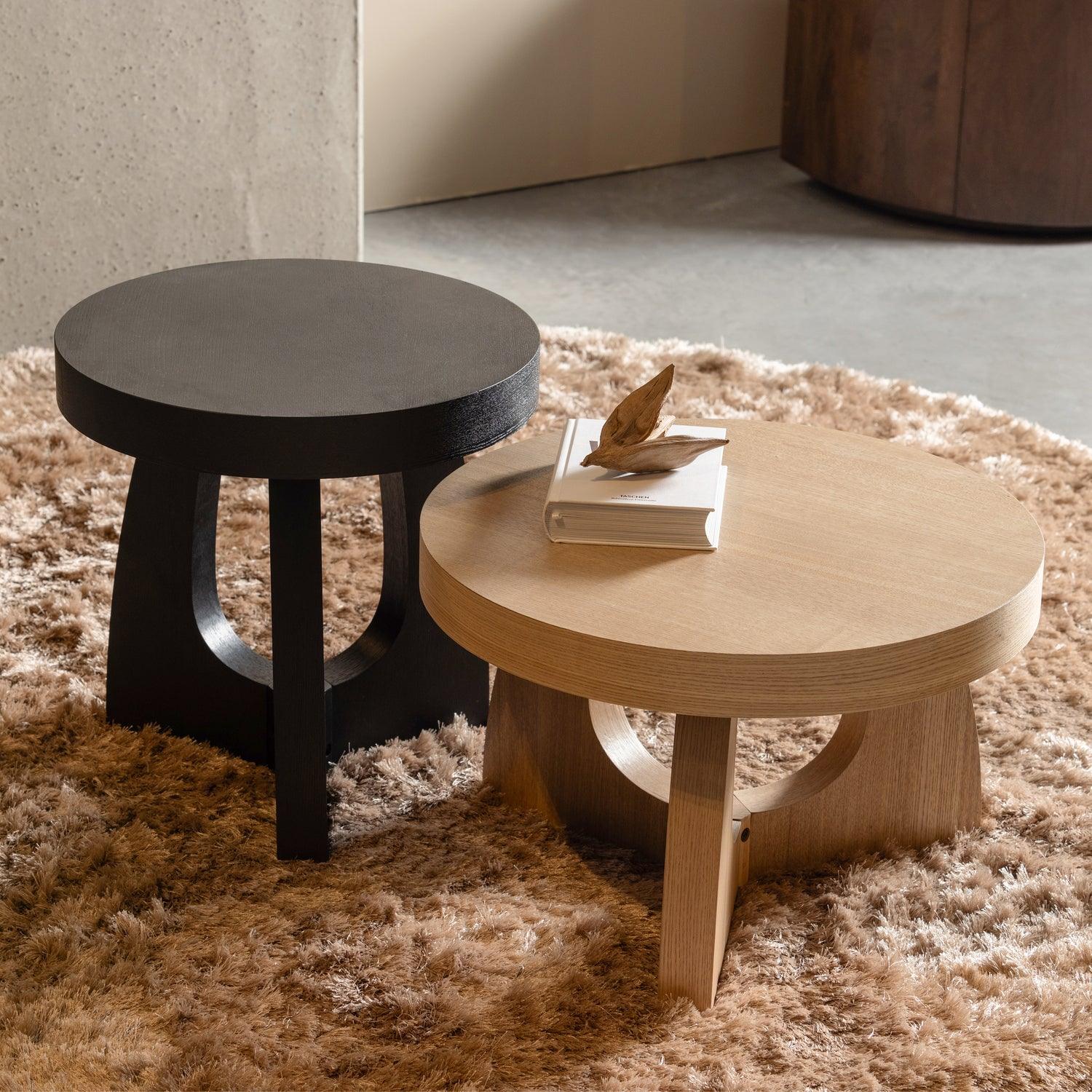 TALA SIDE TABLE MDF VENEER BLACK 45xO45CM - PARIS14A.RO