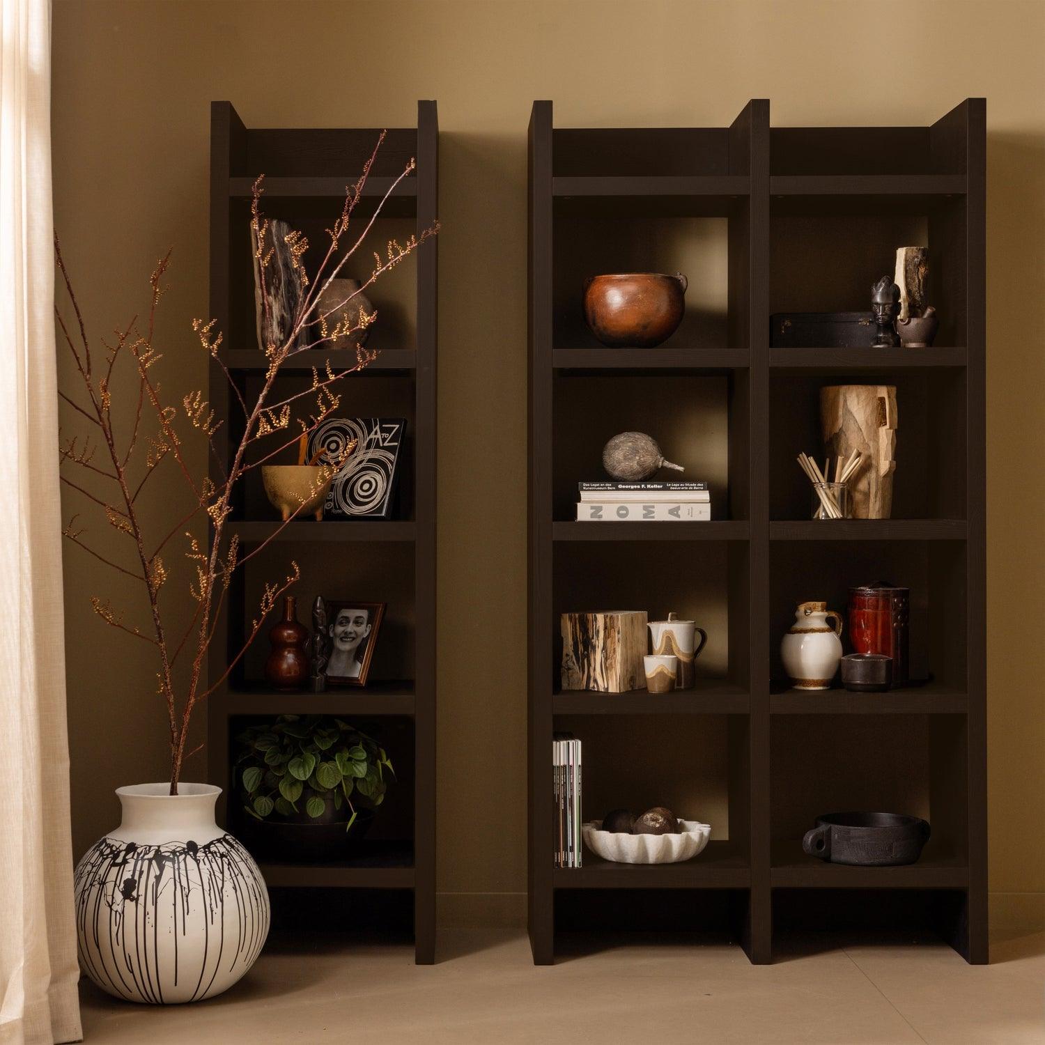 TIMO OPEN CABINET MDF DARK BROWN 195x100x40CM - PARIS14A.RO