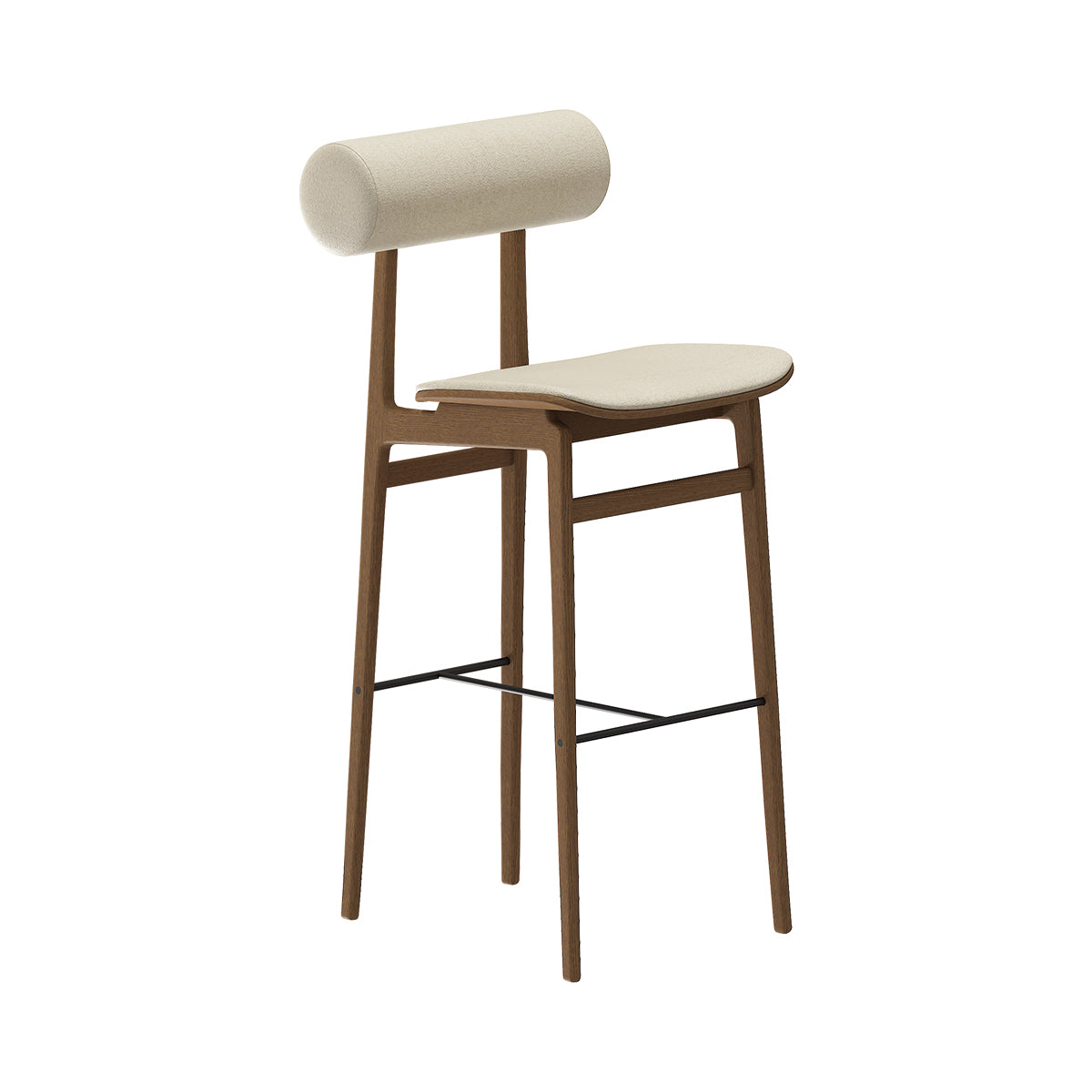 NORR11 scaun bar Totem 75 cm | stejar FSC | Stejar afumat deschis | 46x53xh106 cm