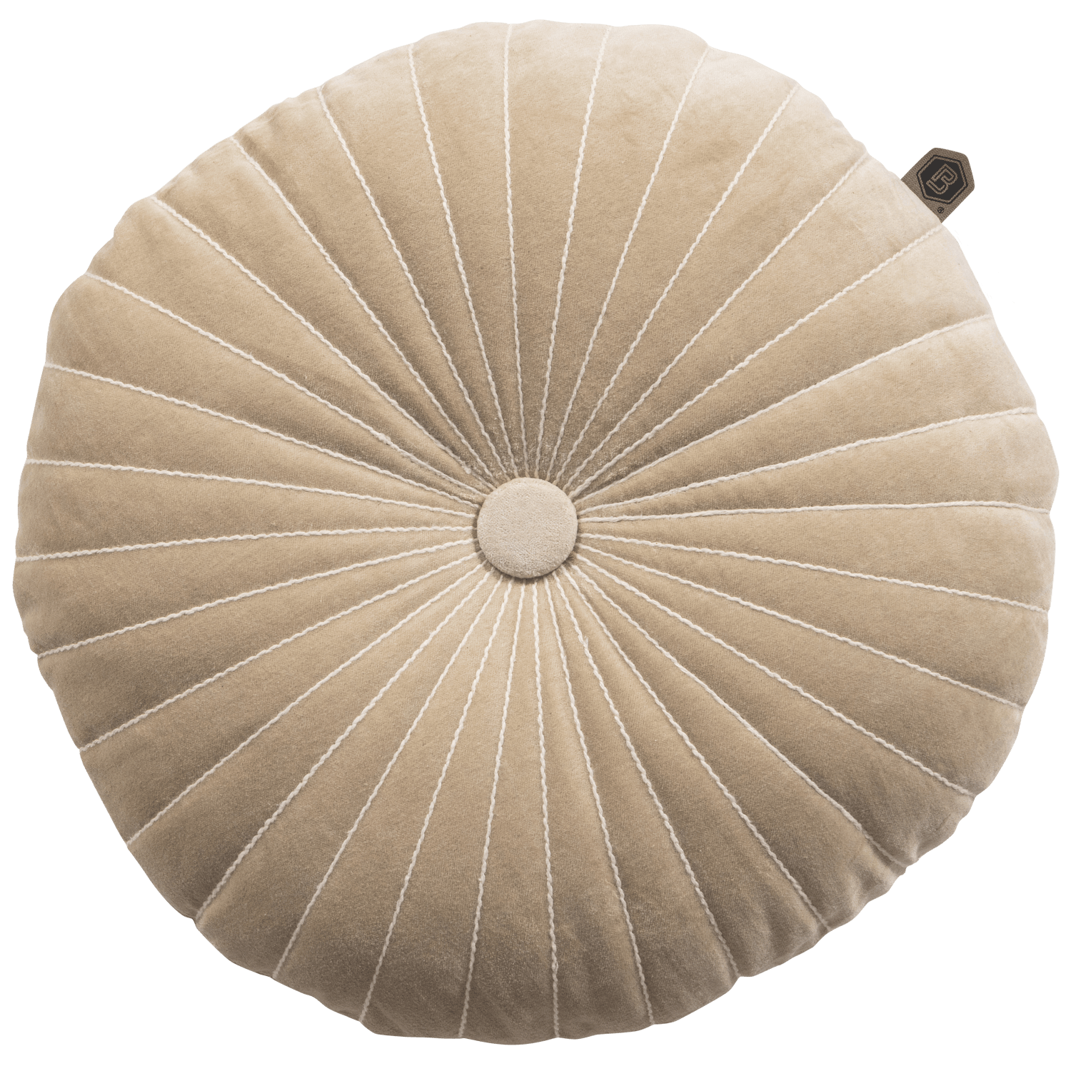 TWINKLE CUSHION WITH STRIPE ROUND VELVET SAND Ø45CM - PARIS14A.RO