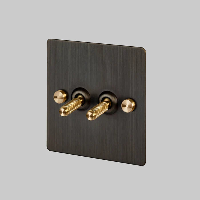 Intrerupator 1G cu 2 comutatoare / model UK / bronz afumat - Buster & Punch