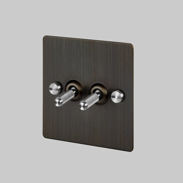 Intrerupator 1G cu 2 comutatoare / model UK / bronz afumat - Buster & Punch