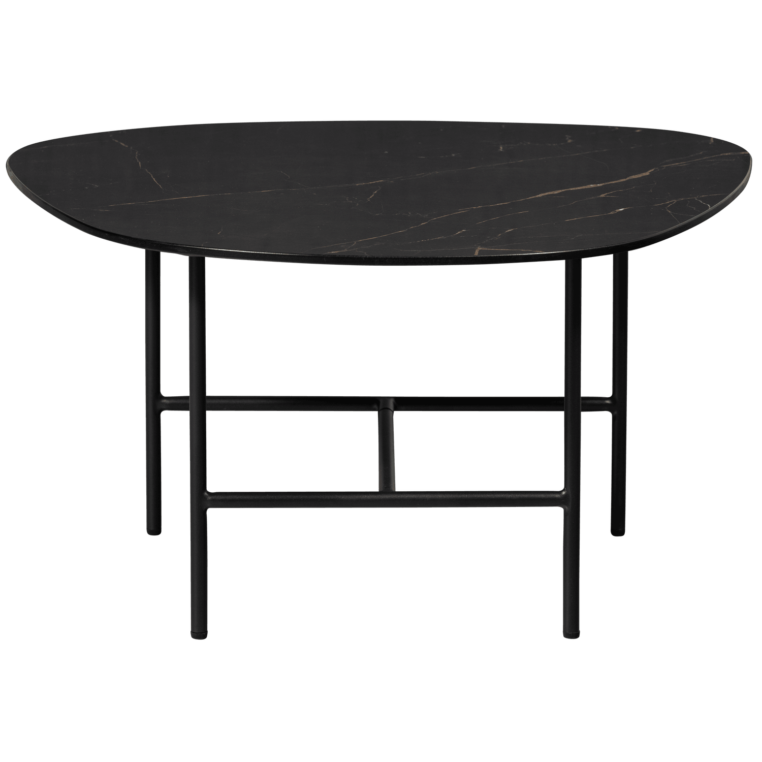 VAJEN COFFEE TABLE WITH MARBLE LOOK TABLETOP BLACK 70x70CM - PARIS14A.RO