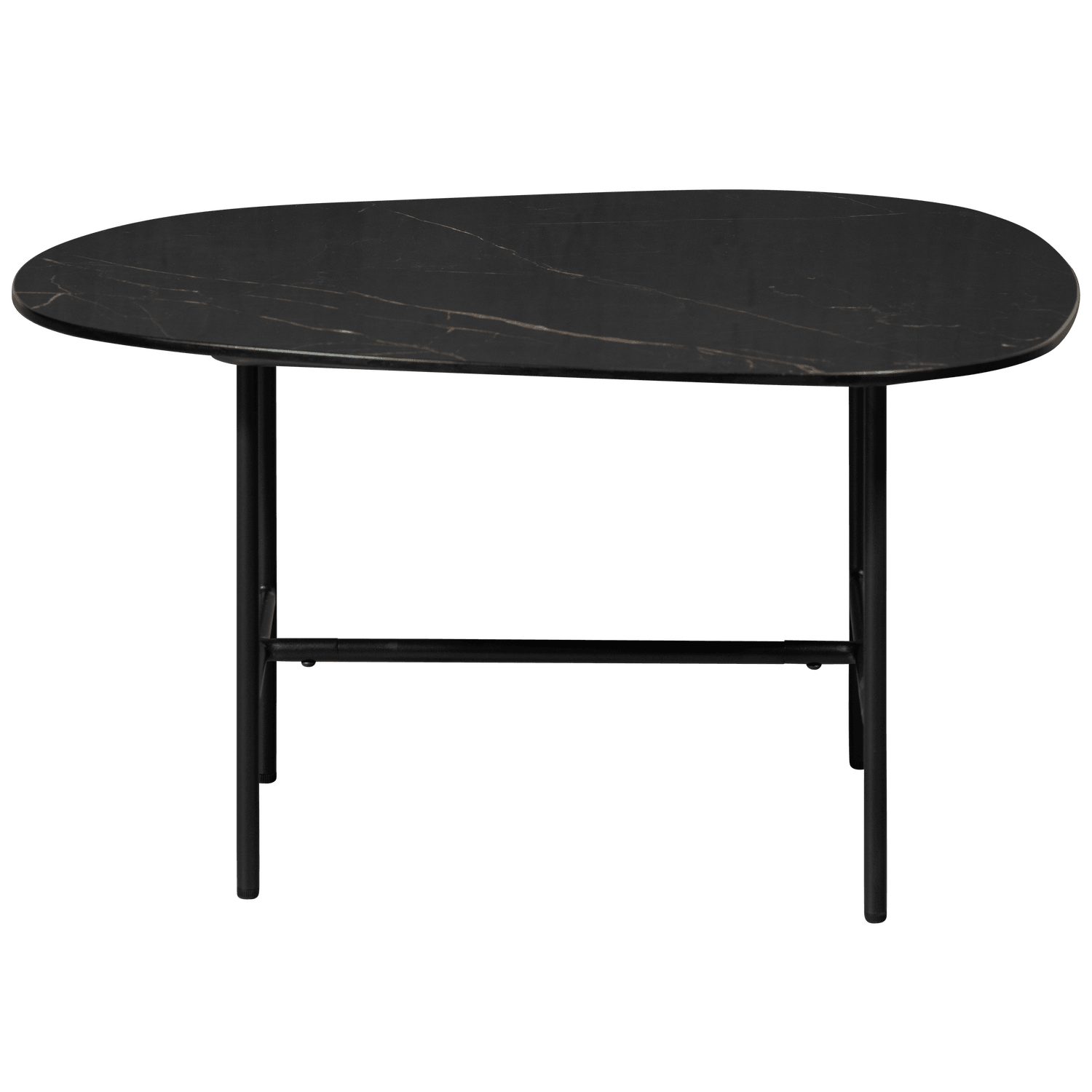 VAJEN COFFEE TABLE WITH MARBLE LOOK TABLETOP BLACK 70x70CM - PARIS14A.RO