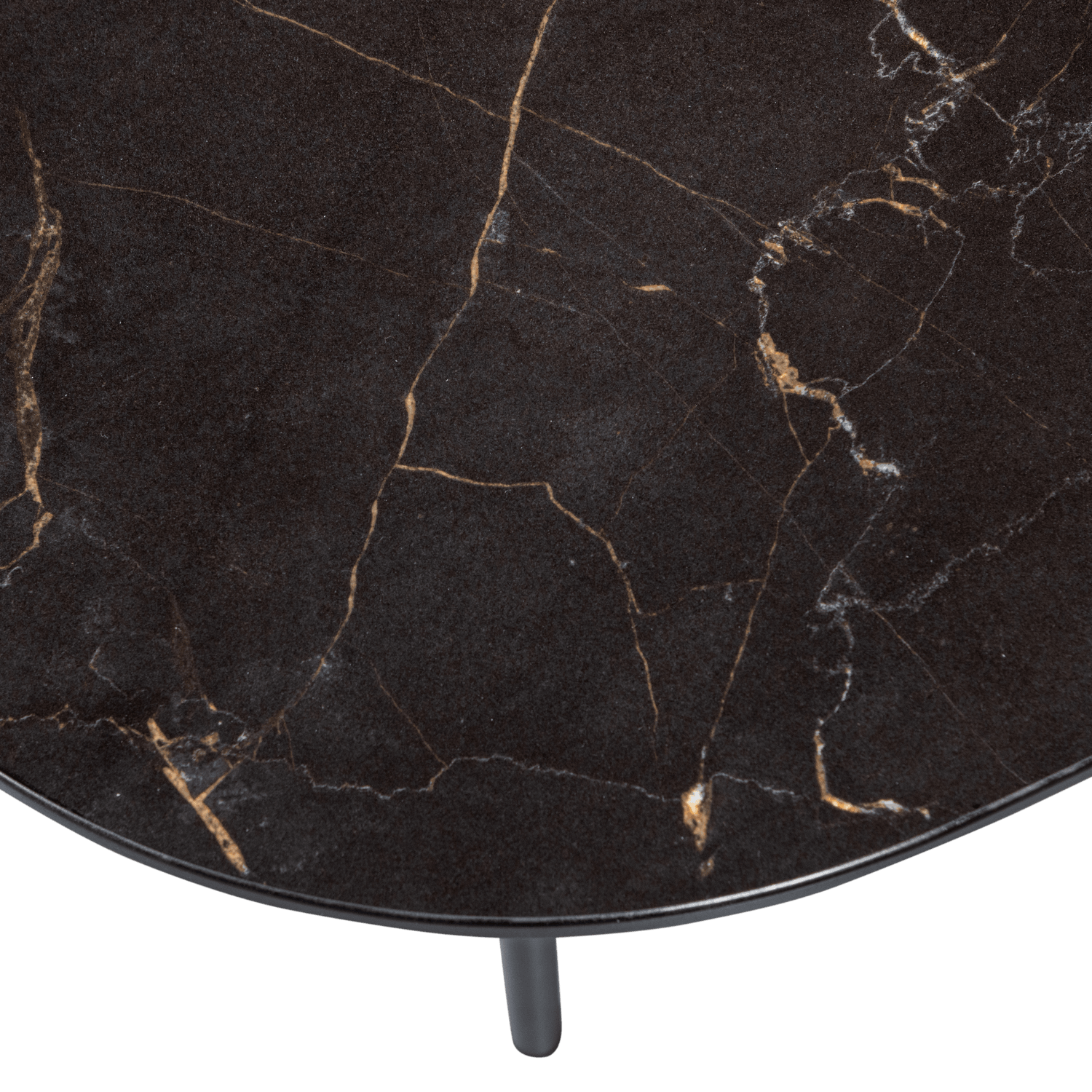 VAJEN COFFEE TABLE WITH MARBLE LOOK TABLETOP BLACK 70x70CM - PARIS14A.RO