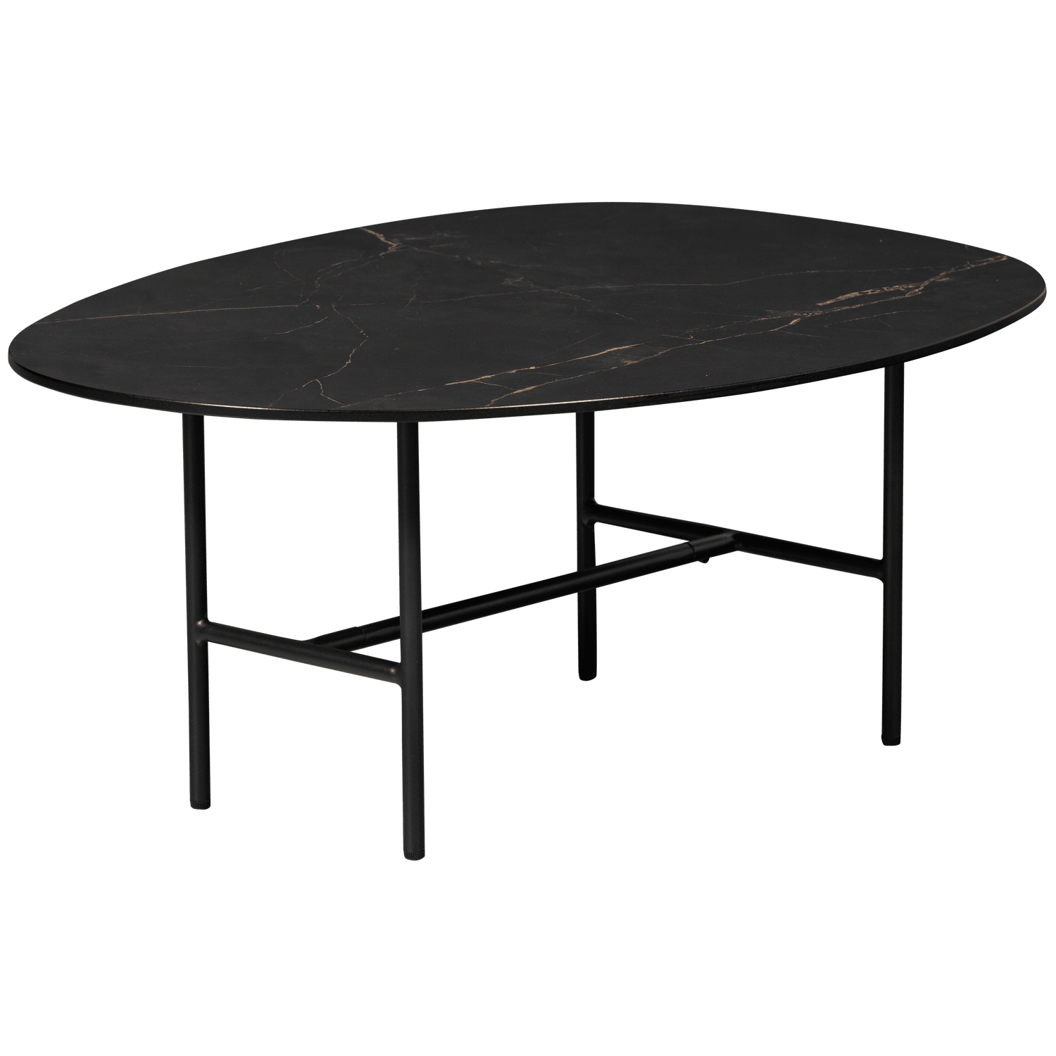 VAJEN COFFEE TABLE WITH MARBLE LOOK TABLETOP BLACK 80x60C - PARIS14A.RO