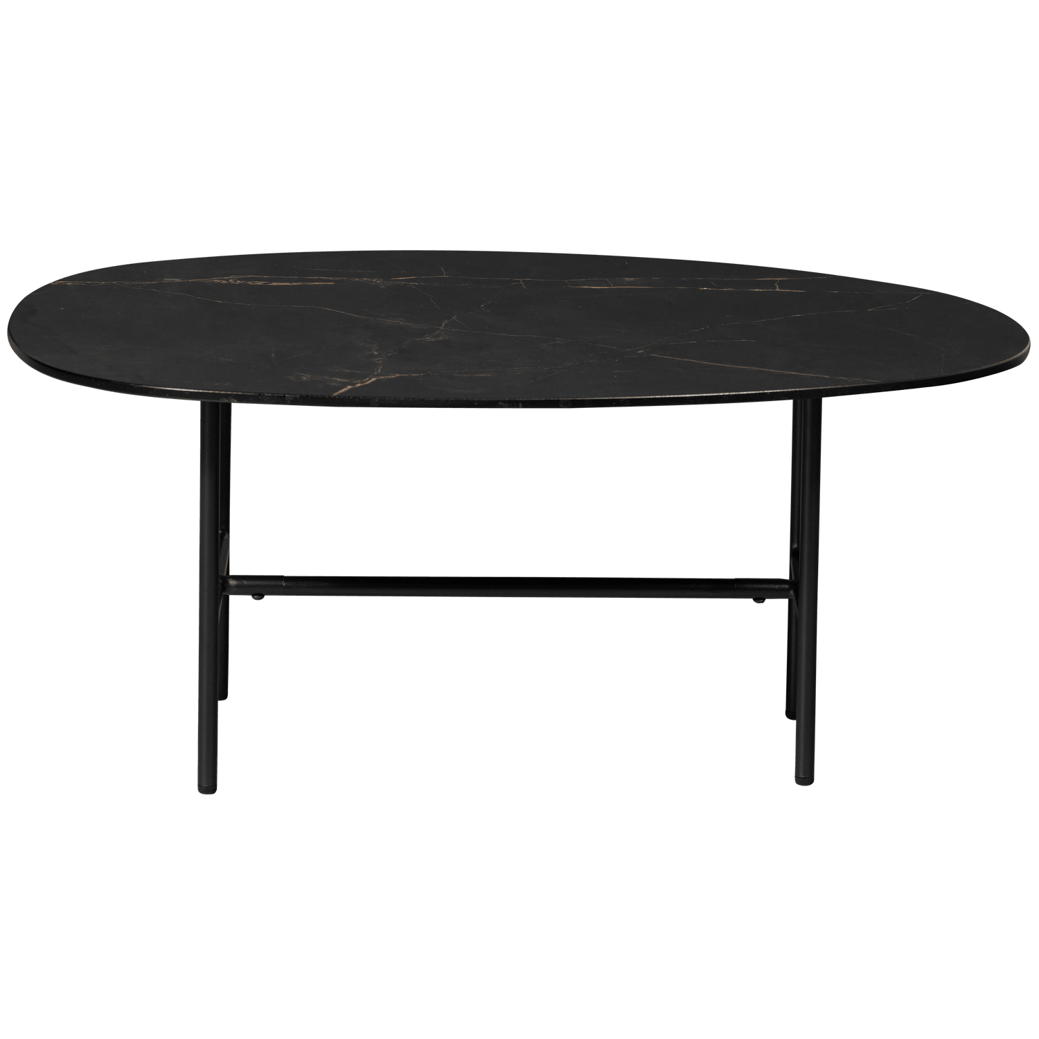 VAJEN COFFEE TABLE WITH MARBLE LOOK TABLETOP BLACK 80x60C - PARIS14A.RO