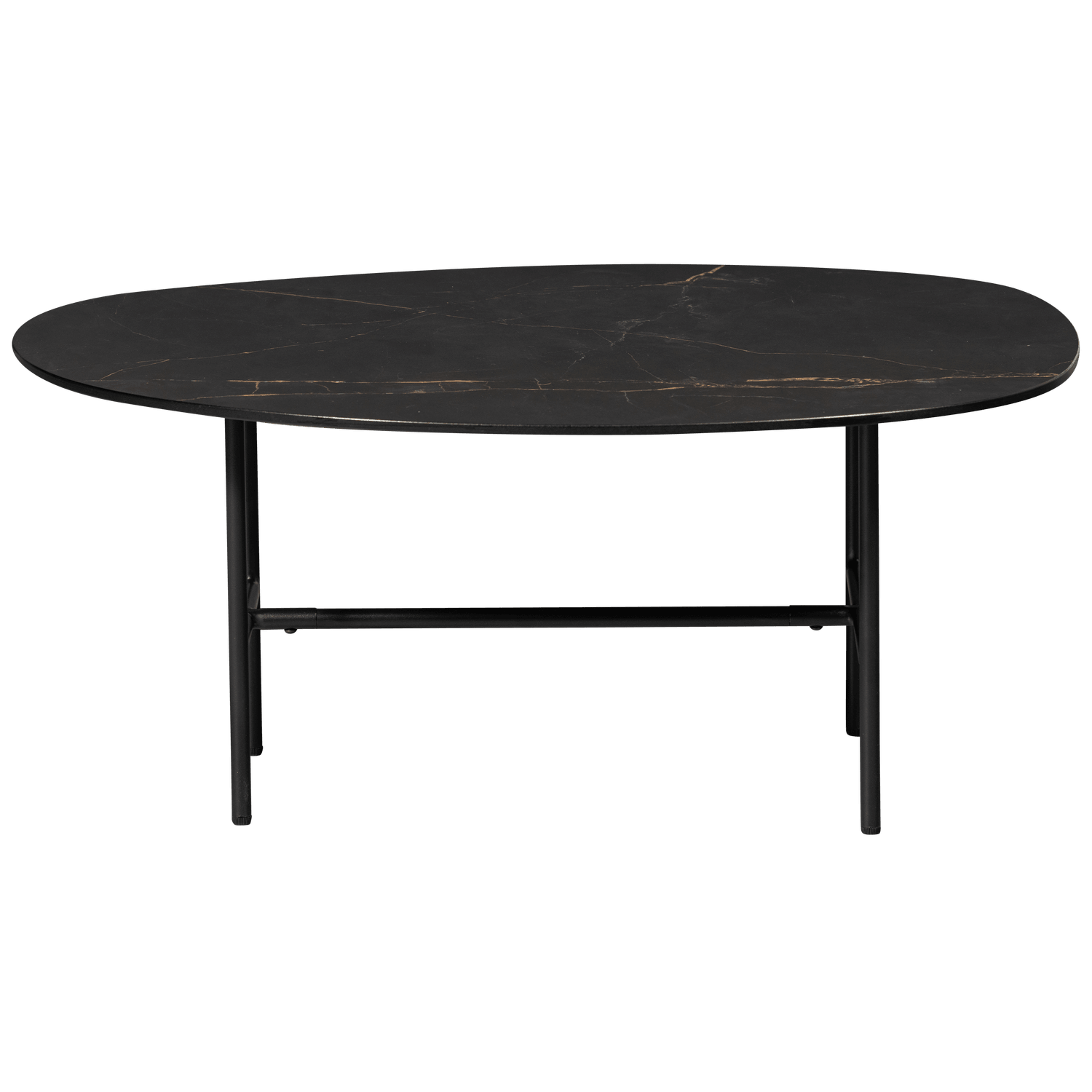 VAJEN COFFEE TABLE WITH MARBLE LOOK TABLETOP BLACK 80x60C - PARIS14A.RO