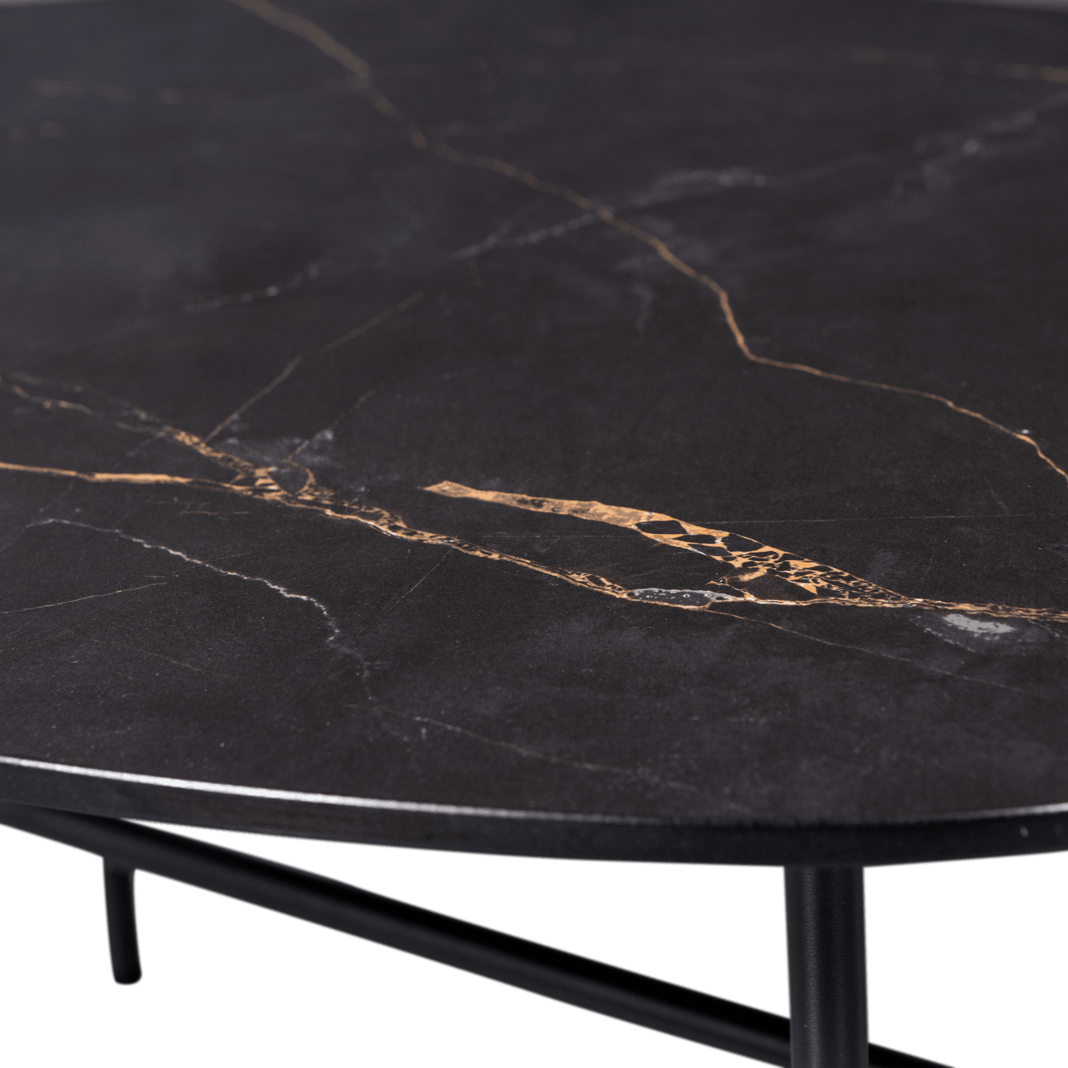 VAJEN COFFEE TABLE WITH MARBLE LOOK TABLETOP BLACK 80x60C - PARIS14A.RO