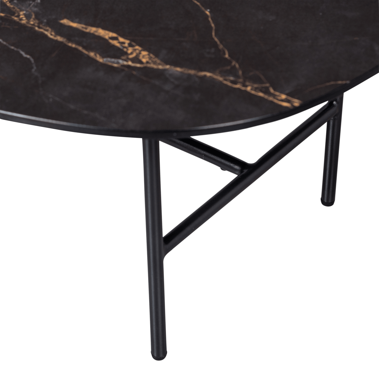 VAJEN COFFEE TABLE WITH MARBLE LOOK TABLETOP BLACK 80x60C - PARIS14A.RO