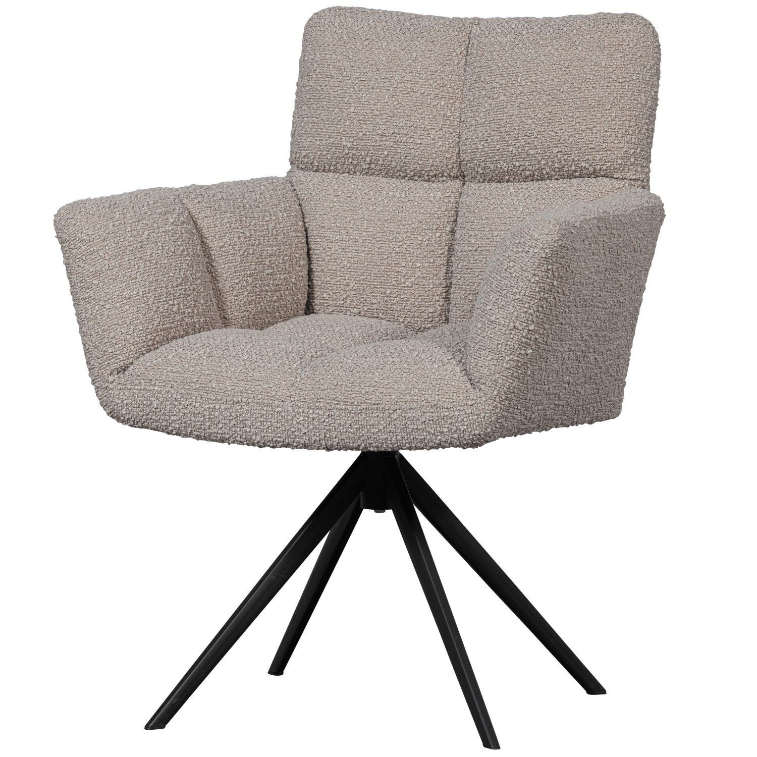 VINNY SWIVEL DINING CHAIR WITH ARMREST BOUCLÉ SAND - PARIS14A.RO