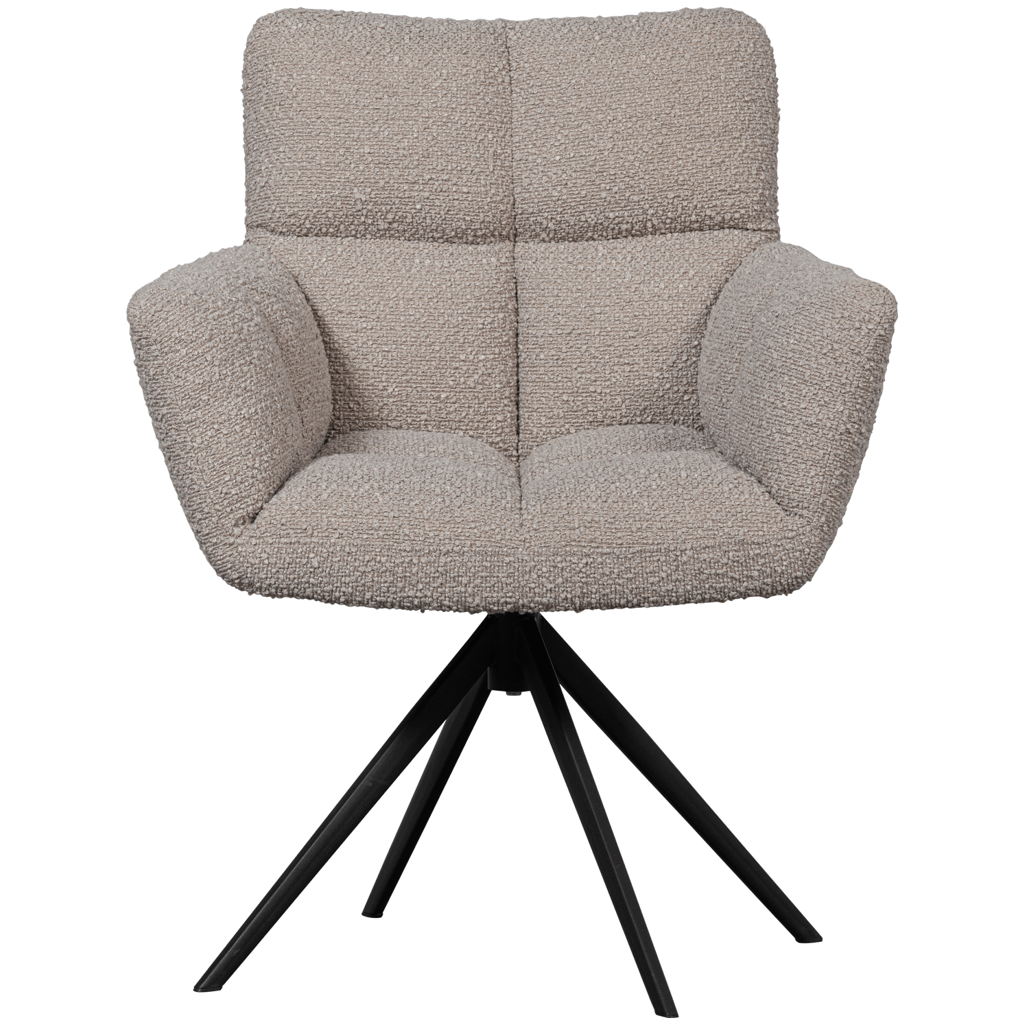 VINNY SWIVEL DINING CHAIR WITH ARMREST BOUCLÉ SAND - PARIS14A.RO