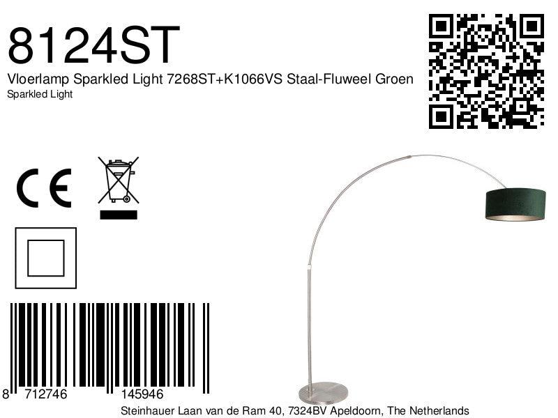 Lampă de podea Sparkled Light 7268ST+K1066VS Oțel-Velur Verde - PARIS14A.RO