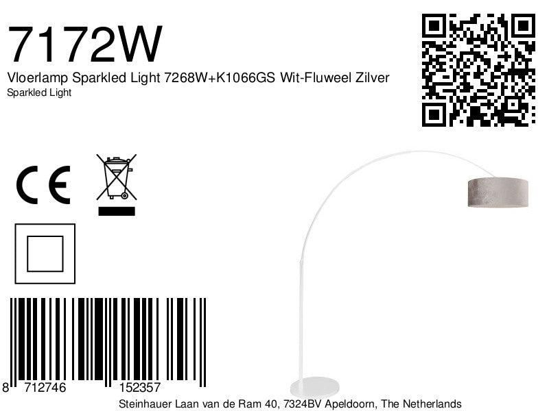 Lampă de podea Sparkled Light 7268W+K1066GS Alb-Argintiu de catifea - PARIS14A.RO