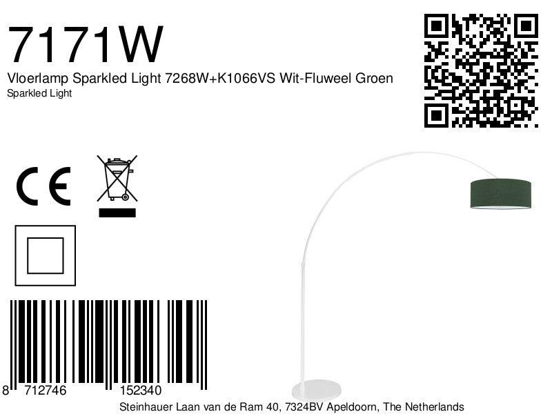 Lampă de podea Sparkled Light 7268W+K1066VS Alb-Verde Catifelat - PARIS14A.RO
