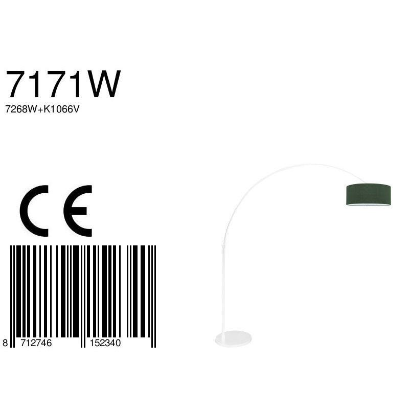 Lampă de podea Sparkled Light 7268W+K1066VS Alb-Verde Catifelat