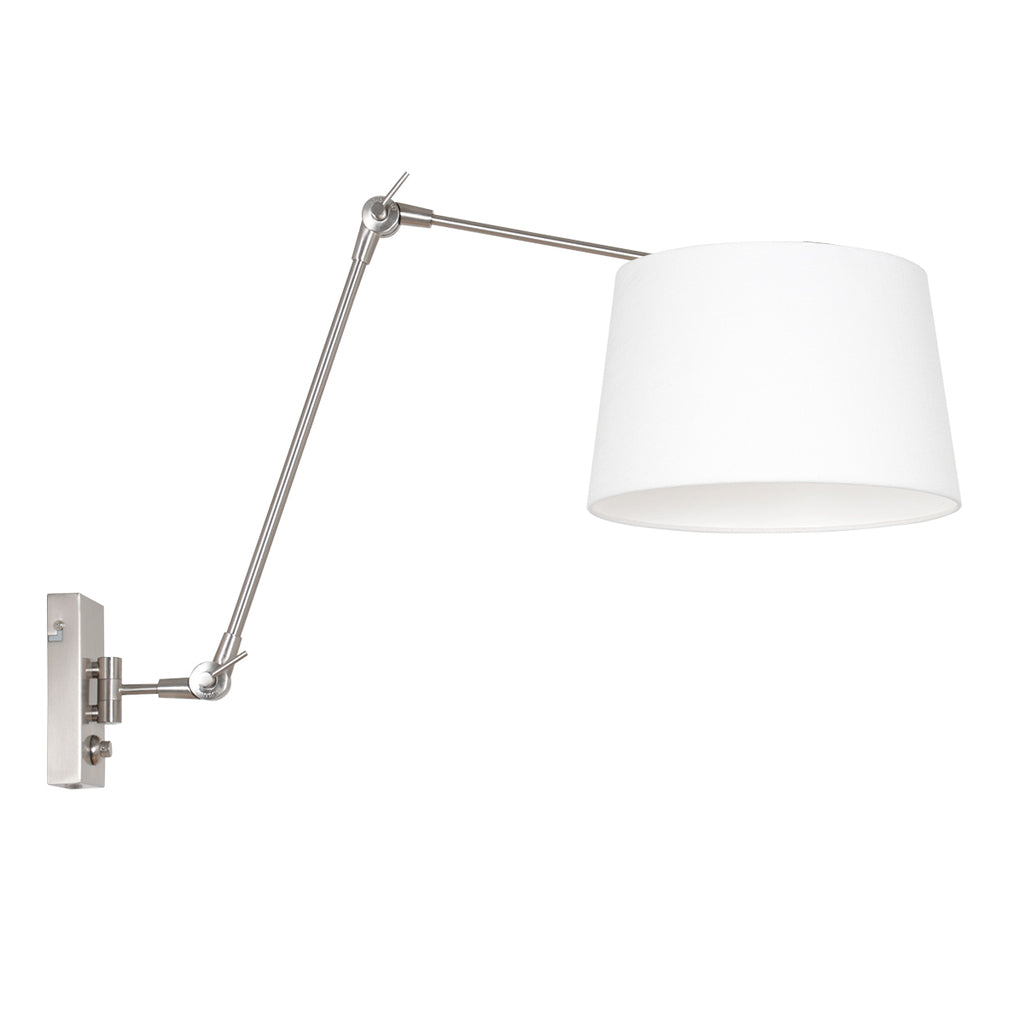 Lampă de perete Prestige Chic 7396ST+K1007QS Oțel-Alb Lână