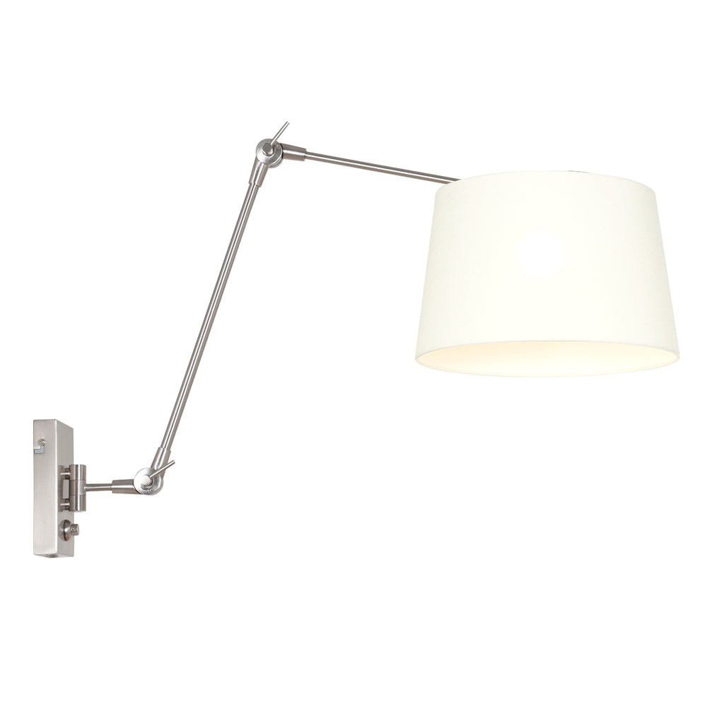 Lampă de perete Prestige Chic 7396ST+K1007QS Oțel-Alb Lână