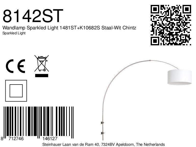 Lampă de perete Sparkled Light 1481ST+K10682S Oțel-Alb Chintz - PARIS14A.RO