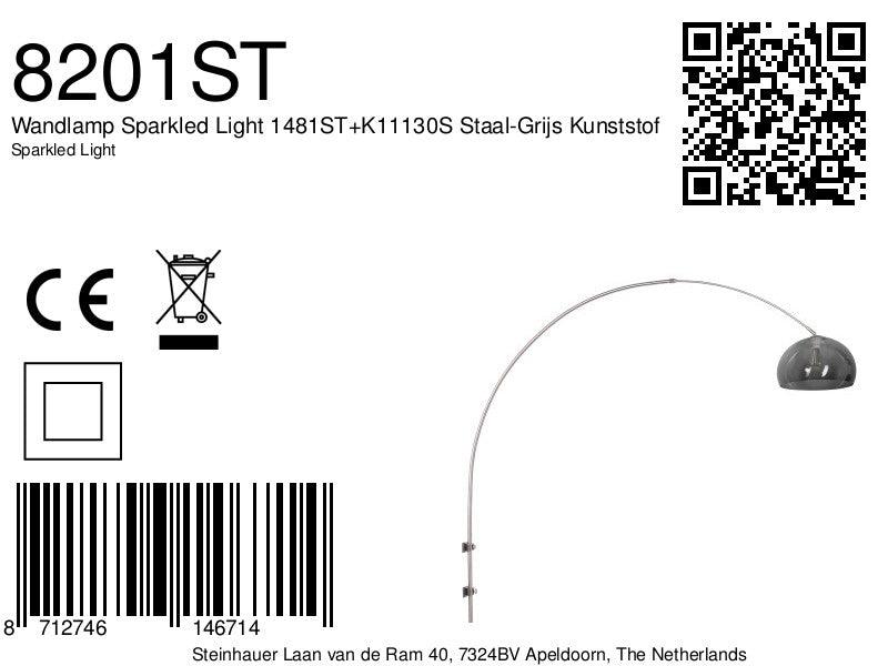 Lampă de perete Sparkled Light 1481ST+K11130S, gri din oțel și plastic. - PARIS14A.RO