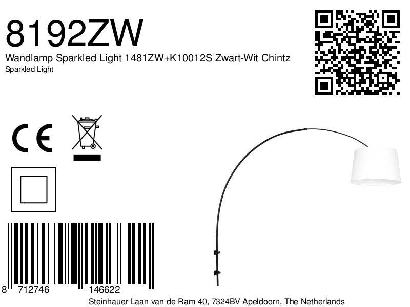 Lampă de perete Sparkled Light 1481ZW+K10012S Negru-Alb Chintz - PARIS14A.RO