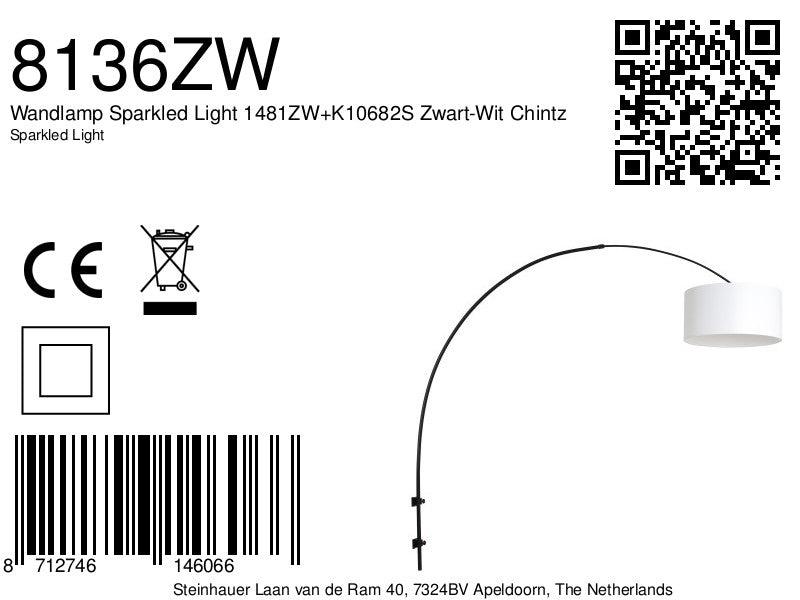 Lampă de perete Sparkled Light 1481ZW+K10682S Negru-Alb Chintz - PARIS14A.RO