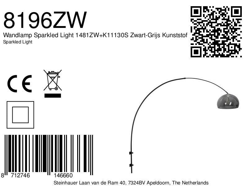 Lampă de perete Sparkled Light 1481ZW+K11130S Negru-Gri din plastic - PARIS14A.RO