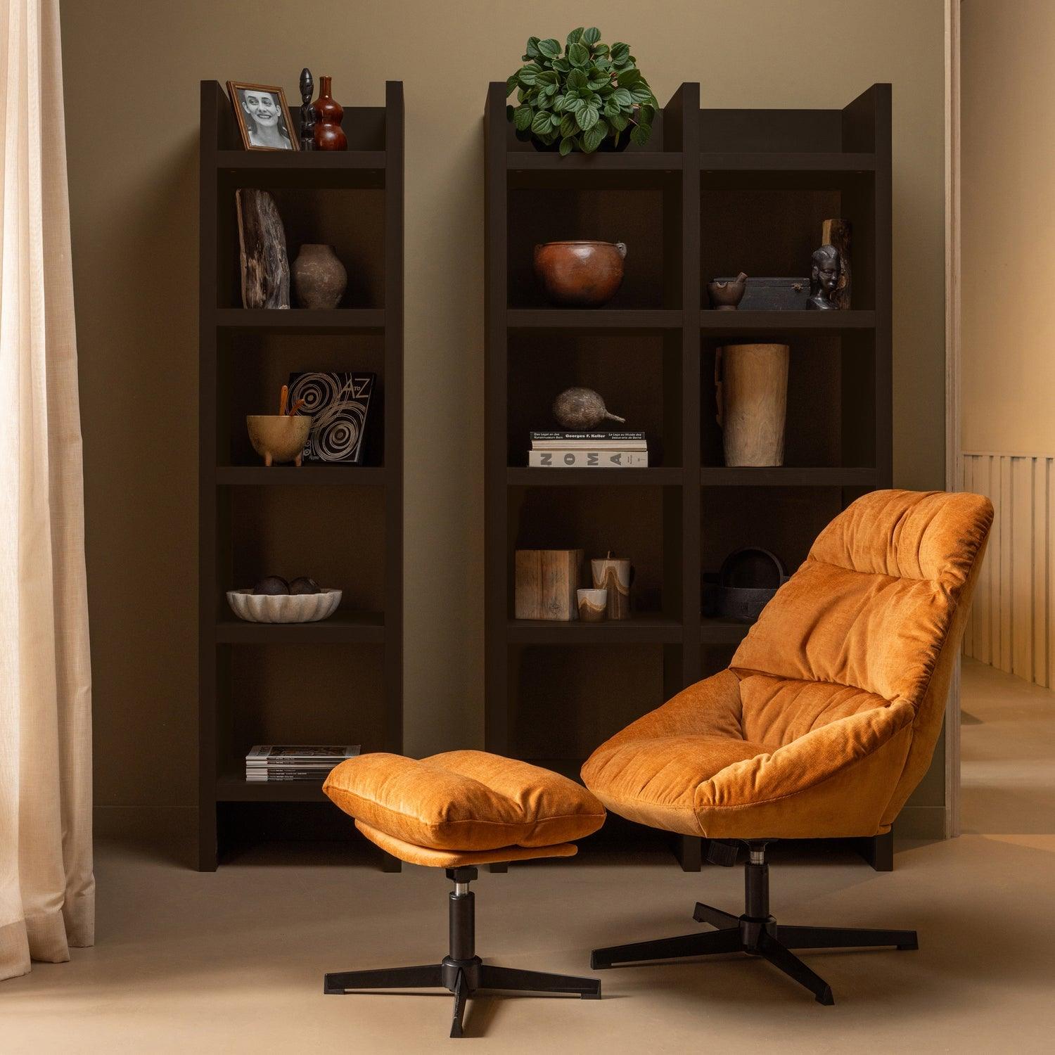 YARO ARMCHAIR WITH HOCKER GINGER - PARIS14A.RO