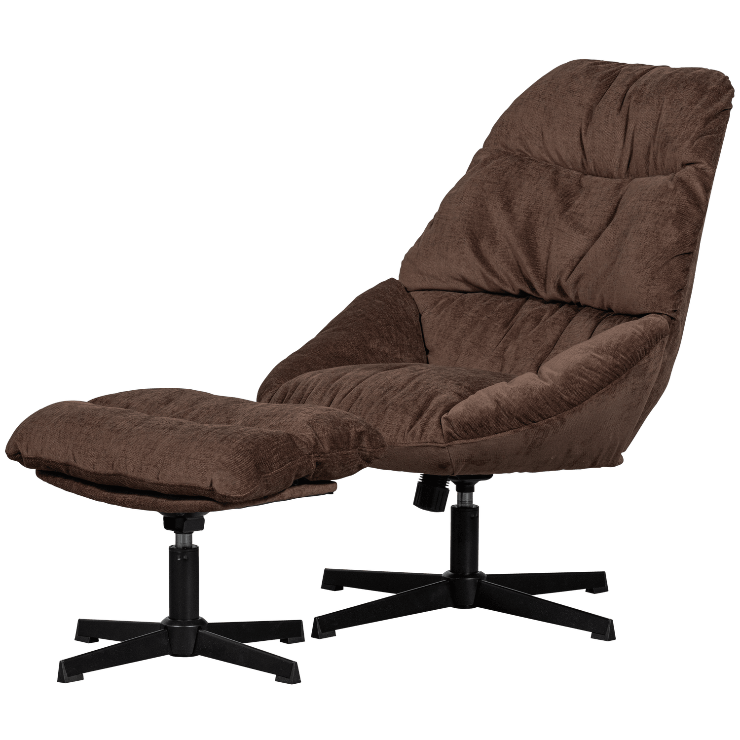 YARO SWIVEL ARMCHAIR WITH HOCKER ESPRESSO - PARIS14A.RO