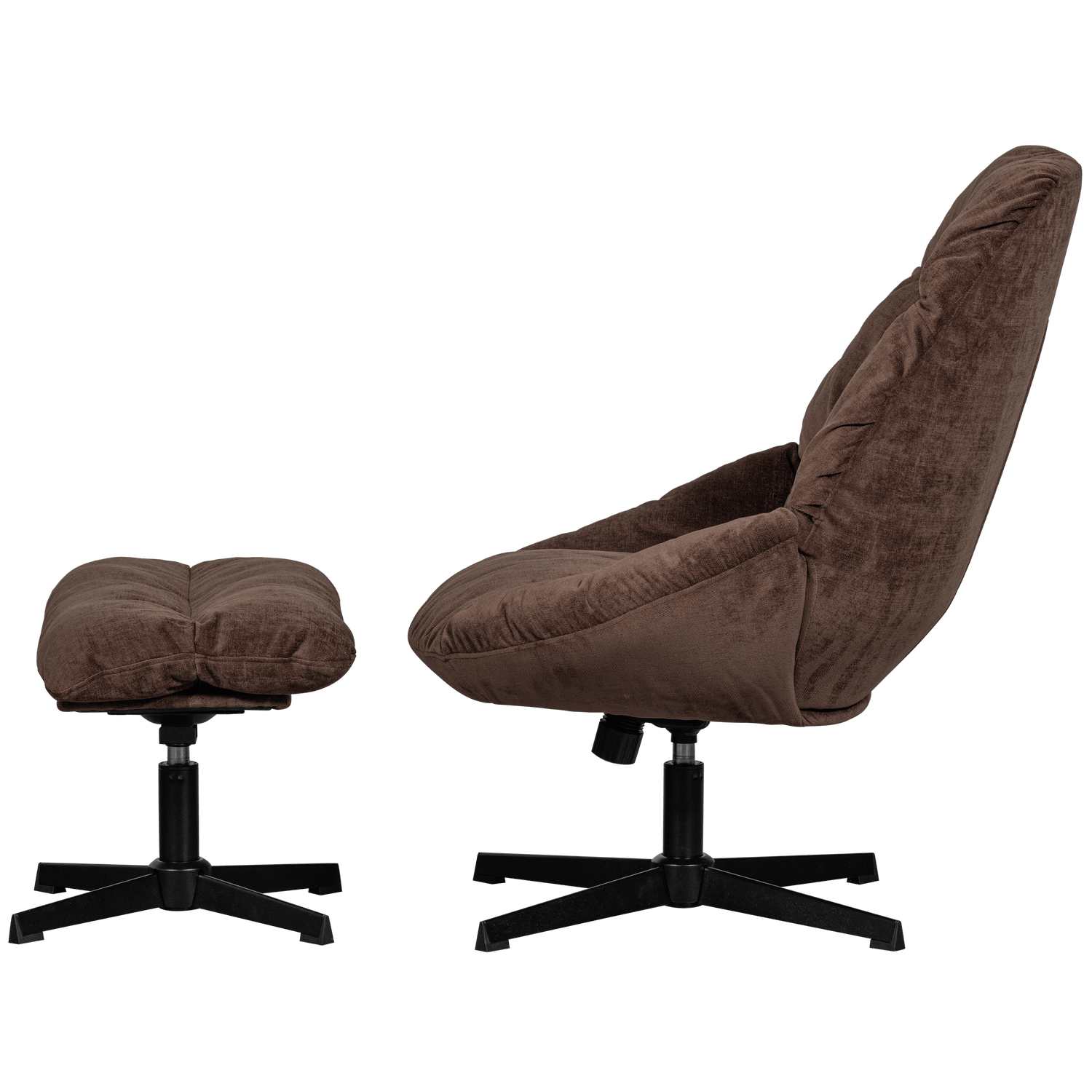 YARO SWIVEL ARMCHAIR WITH HOCKER ESPRESSO - PARIS14A.RO