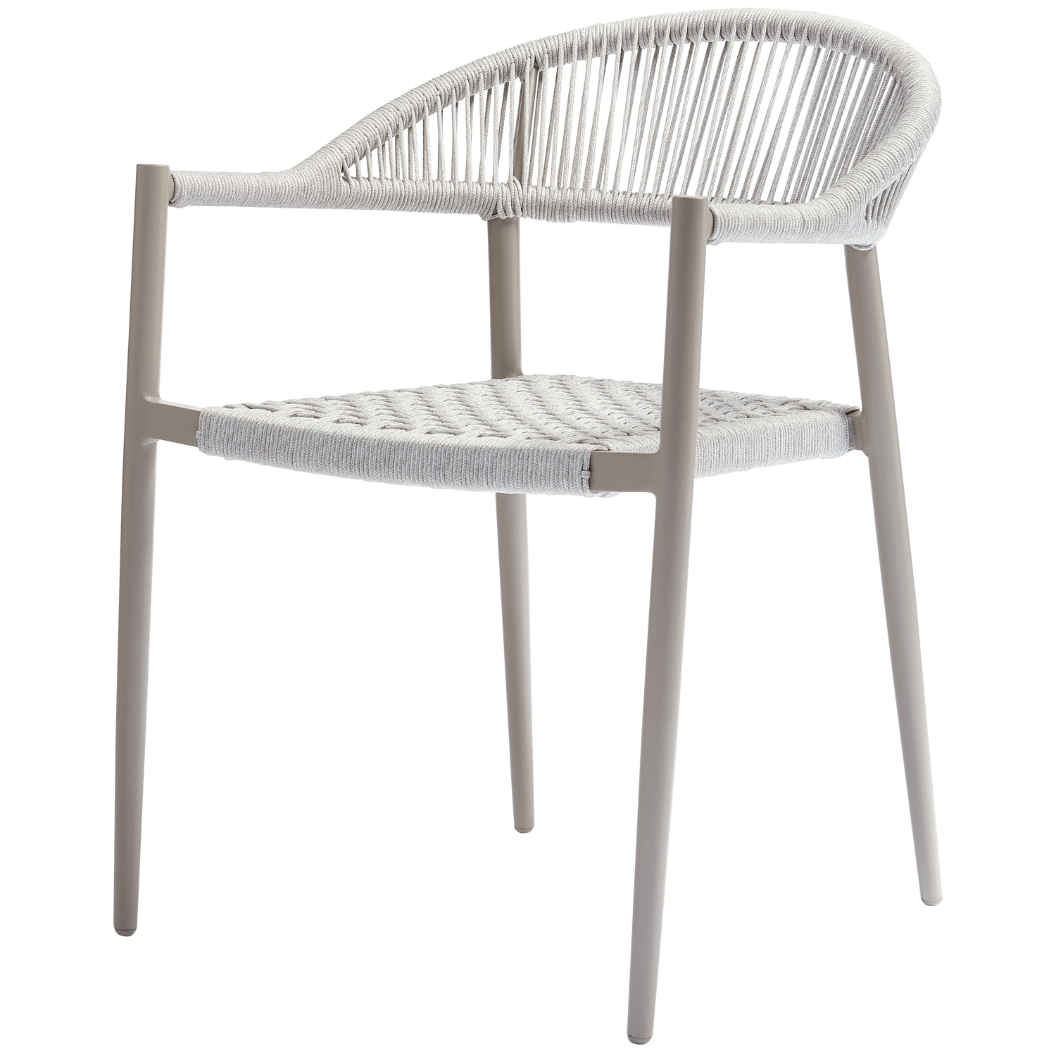 YELLOW GARDEN CHAIR ROPE/ALUMINIUM LIGHT GREY - PARIS14A.RO