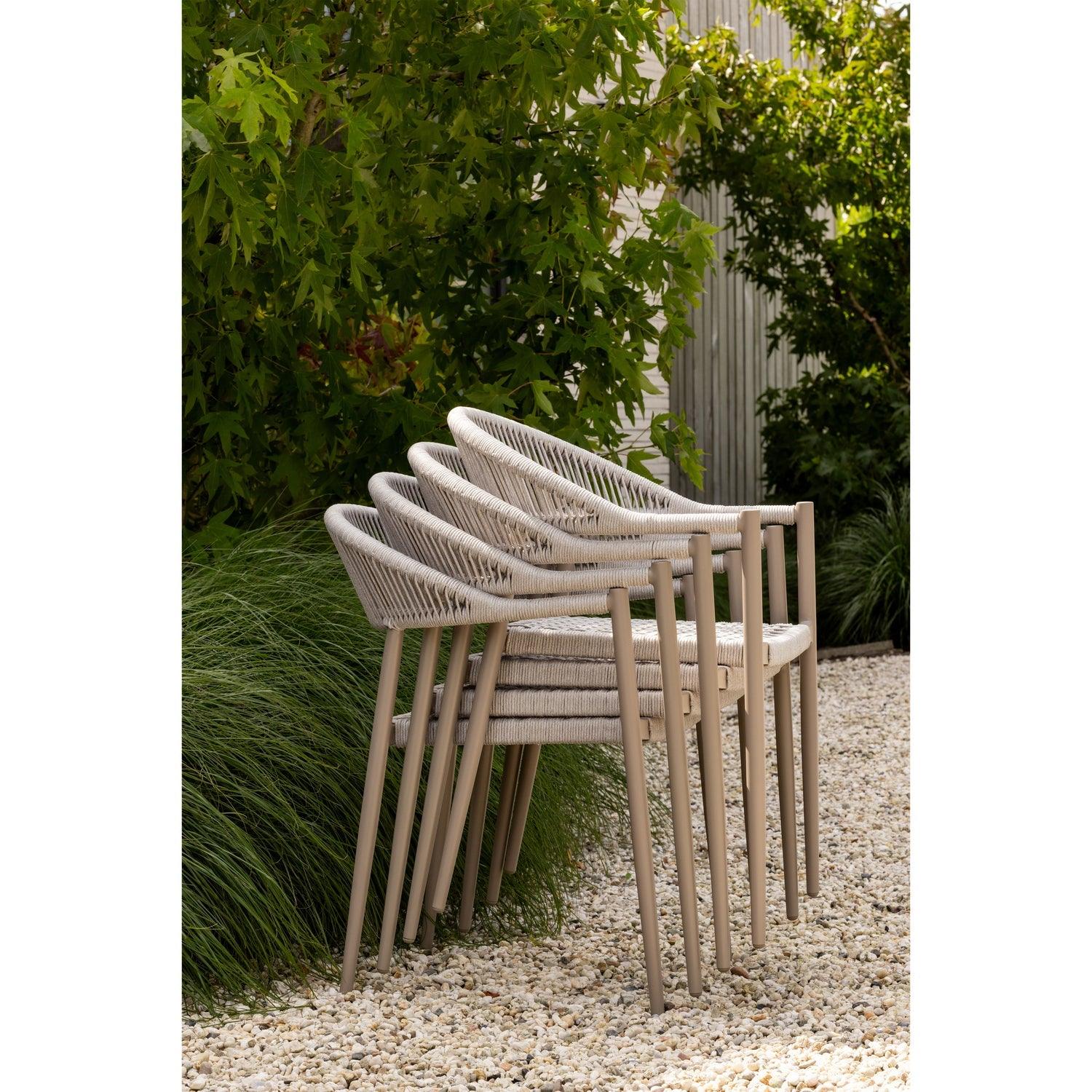 YELLOW GARDEN CHAIR ROPE/ALUMINIUM LIGHT GREY - PARIS14A.RO