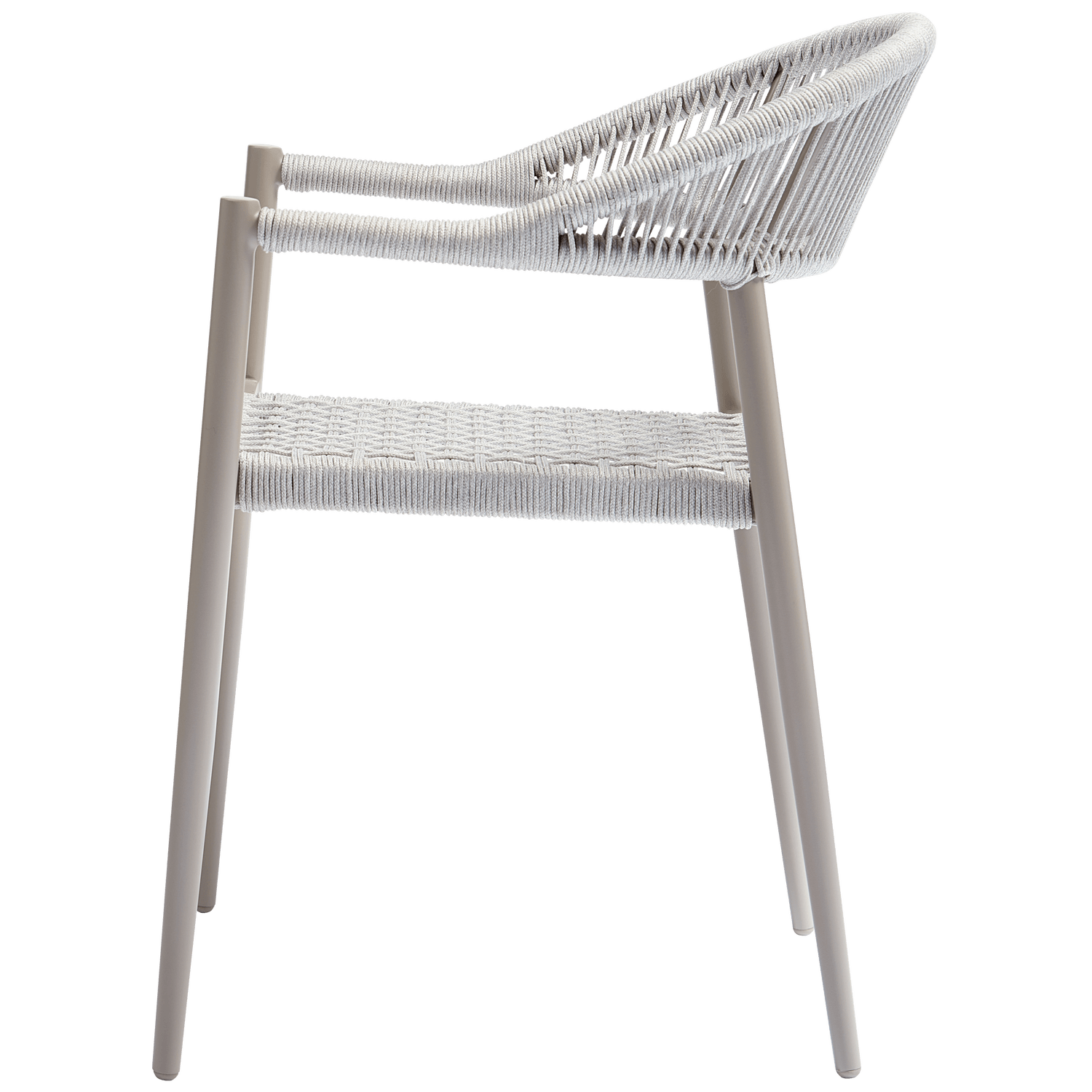 YELLOW GARDEN CHAIR ROPE/ALUMINIUM LIGHT GREY - PARIS14A.RO