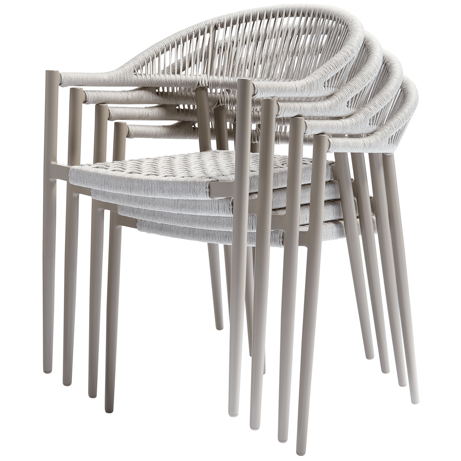 YELLOW GARDEN CHAIR ROPE/ALUMINIUM LIGHT GREY - PARIS14A.RO