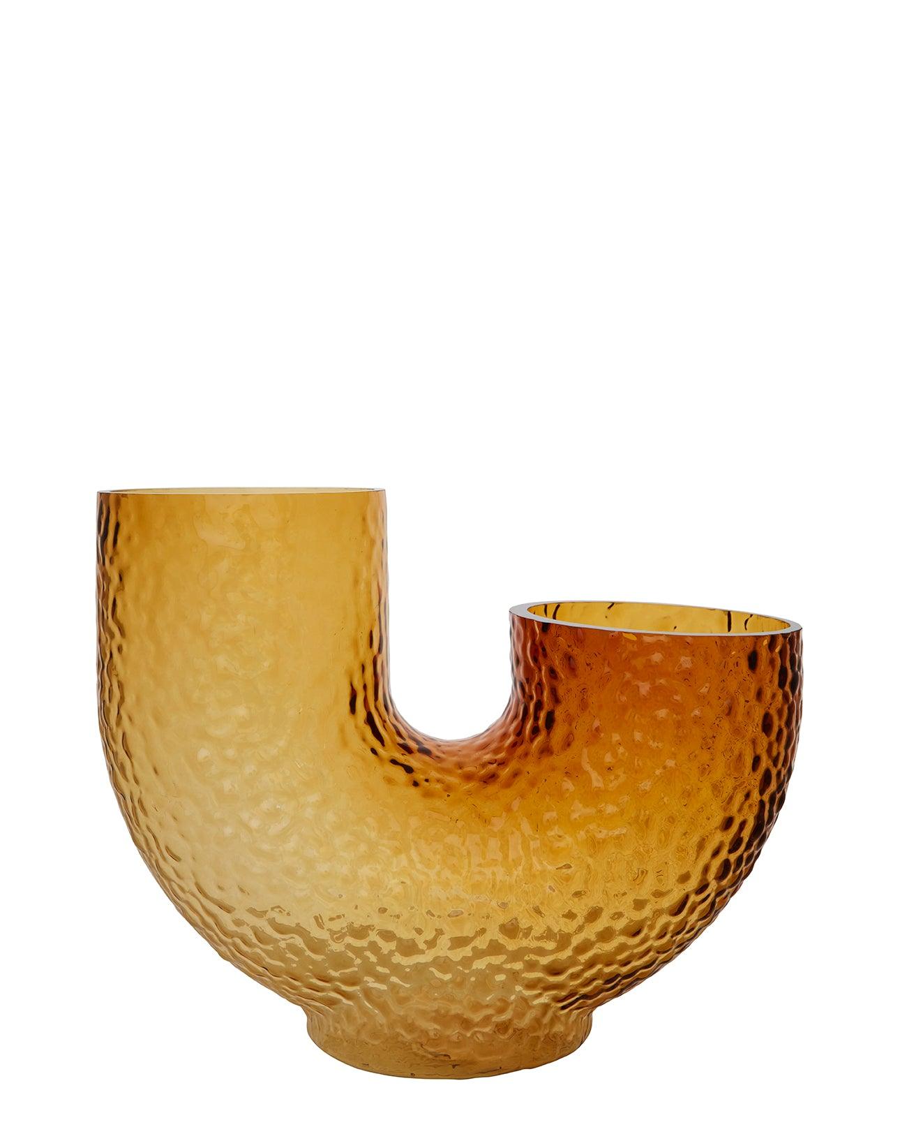 ARURA vaza medie din sticla chihlimbar, L34xW14xH26 CM, AYTM - PARIS14A.RO