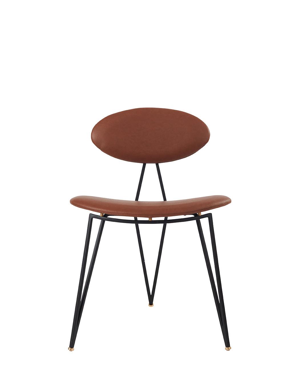 SEMPER scaun dining negru / cognac CAMO SIK 1003, L56,5xW50xH80 CM, AYTM - PARIS14A.RO