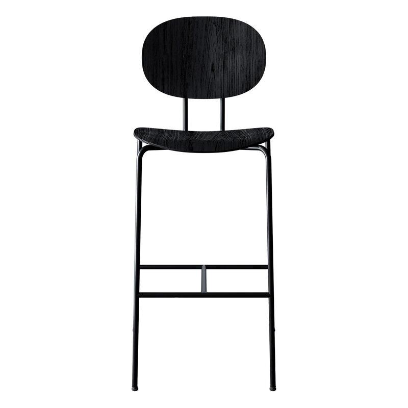 Piet Hein Bar scaun 75 cm, negru - stejar lacuit negru