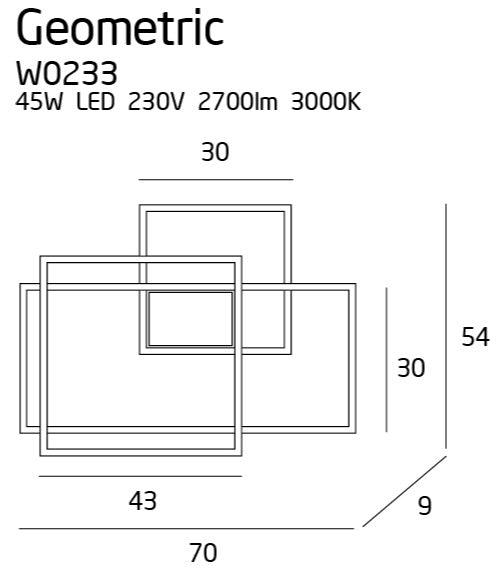 Aplica LED GEOMETRIC Negru - NOU MAXLIGHT W0233D