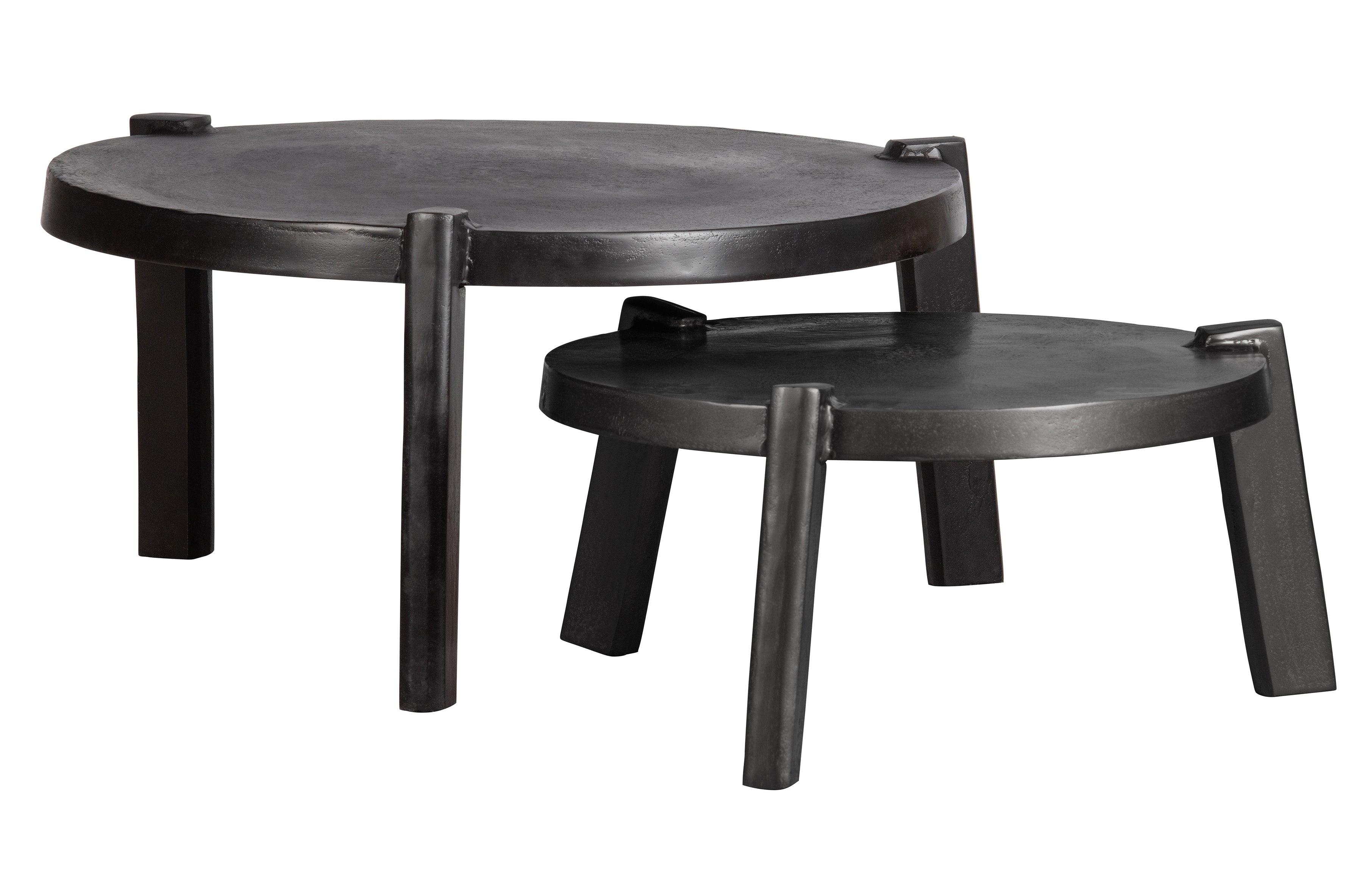 Set de 2 - Burly Sidetable Metal Black - PARIS14A.RO