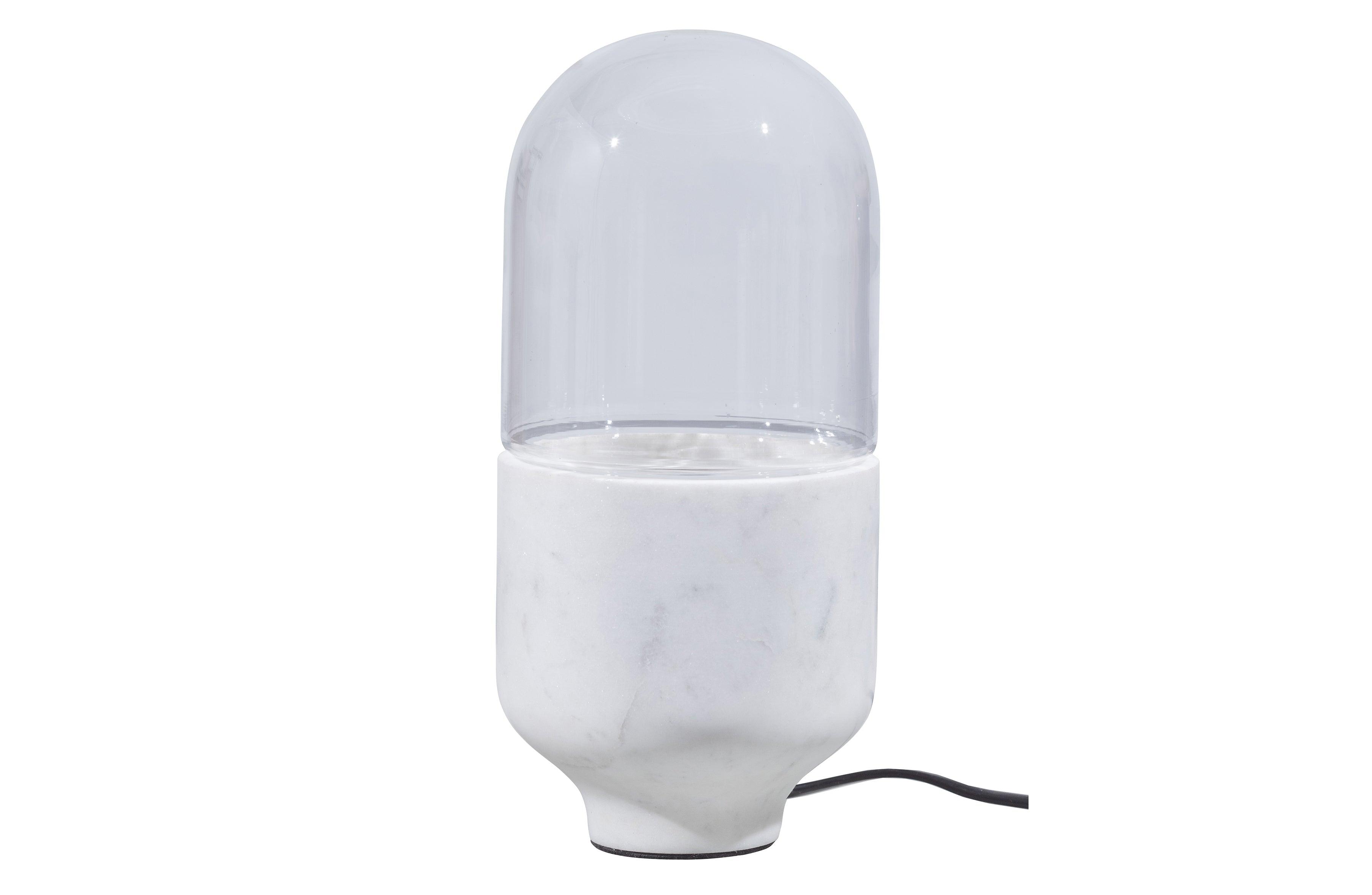 Lampa de masa Asel Glass de marmura de pe alb - PARIS14A.RO