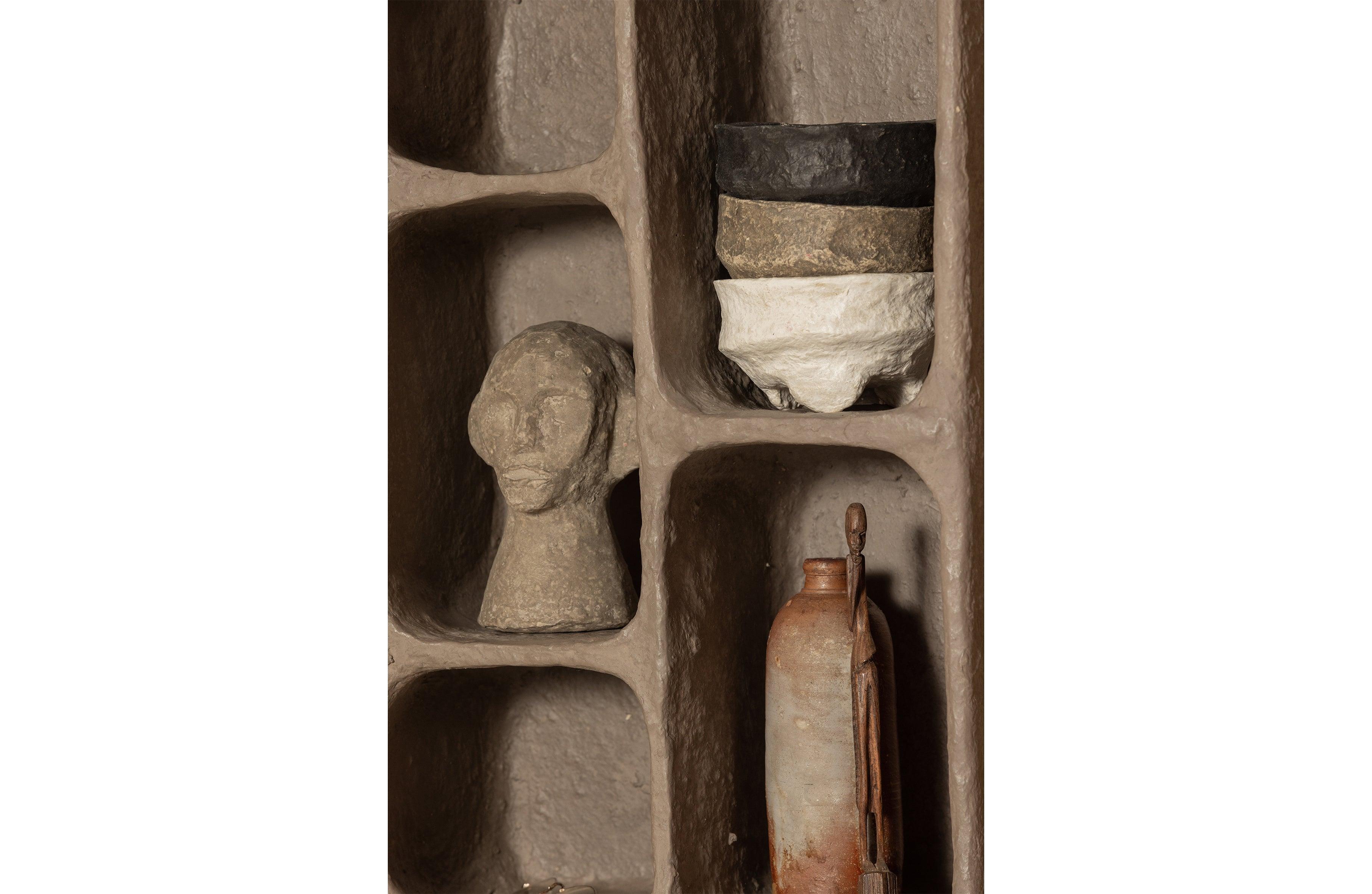 Dulap de perete de argila papier mache gri - PARIS14A.RO