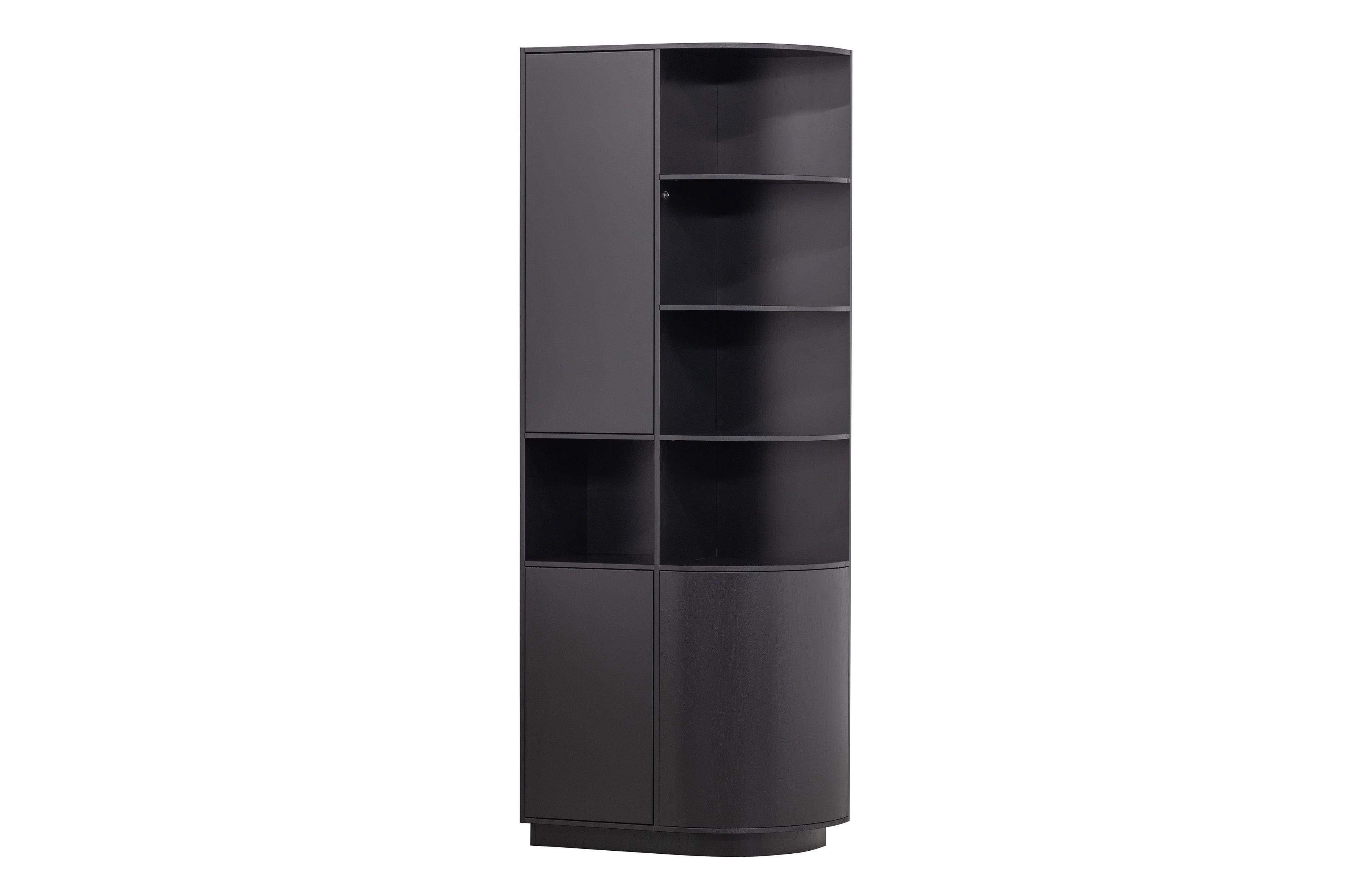 Cabinet de depozitare Finca rotund in dreapta 78cm pin negru profund [FSC] - PARIS14A.RO