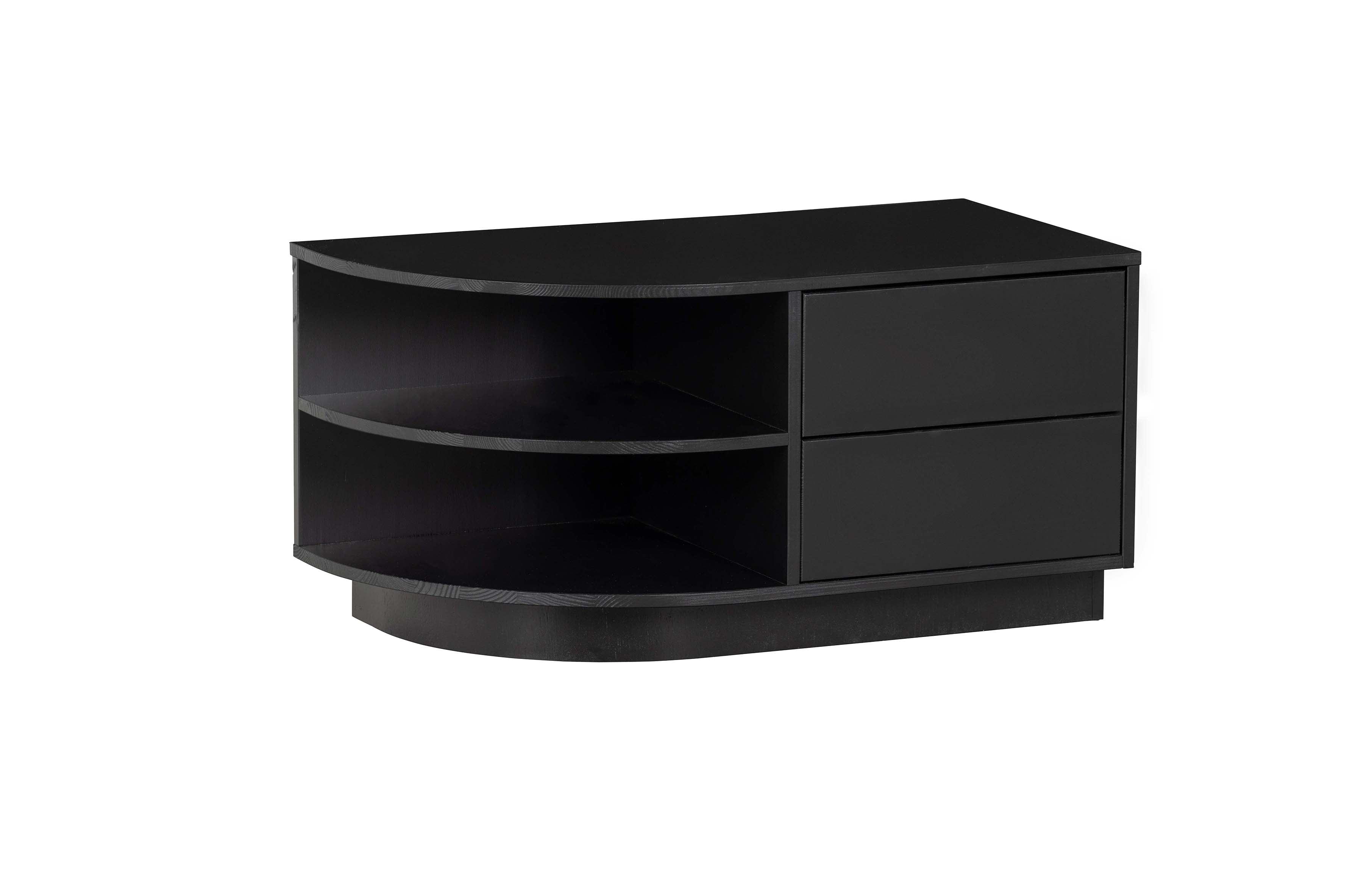 Cabinet TV Finca Round a lasat 78 cm Pine Deep Deep Black [FSC] - PARIS14A.RO