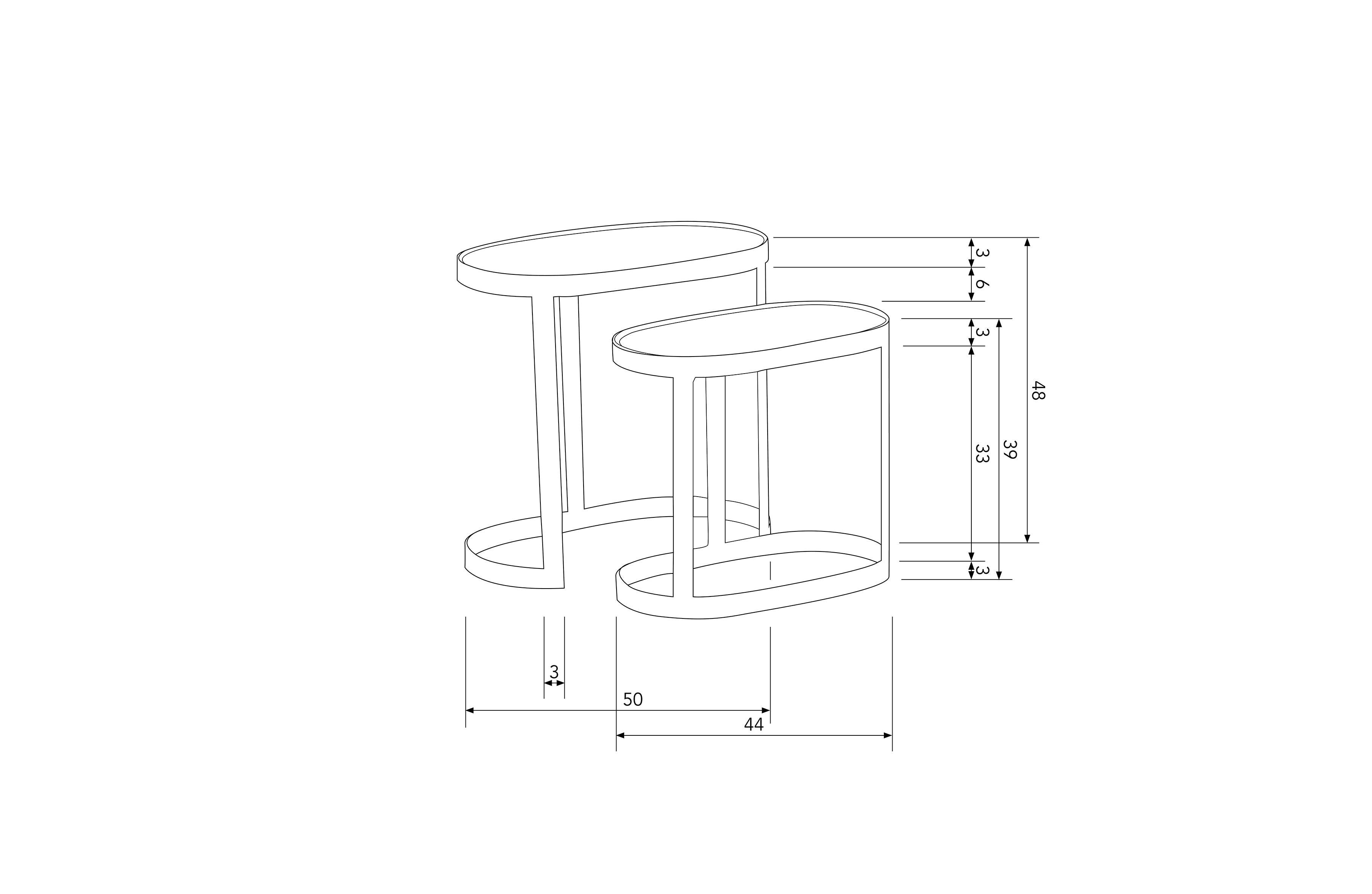 Set de 2 - curat sidetable metal/alama antica din sticla - PARIS14A.RO