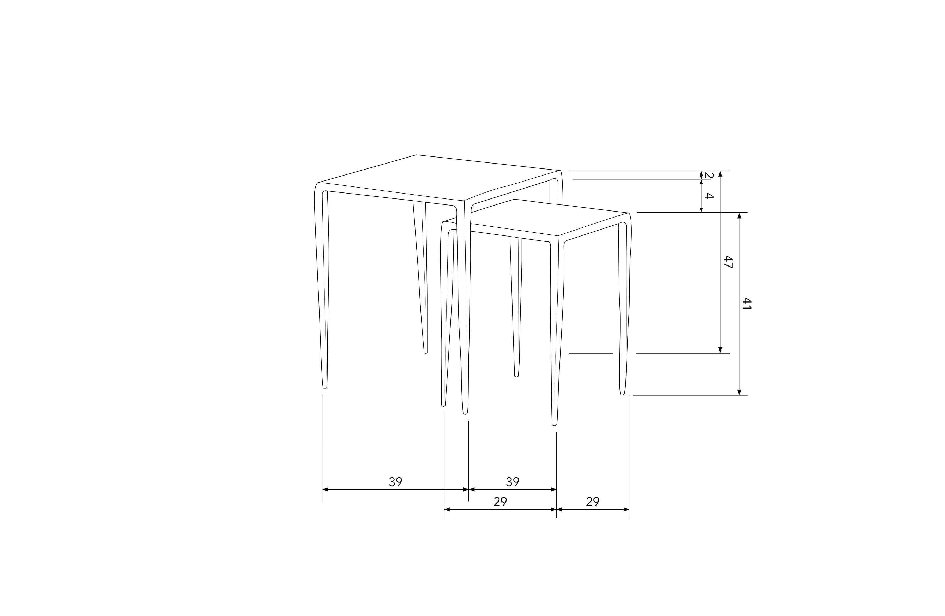 Set de 2 - Punk Sidetable Metal Zinc - PARIS14A.RO