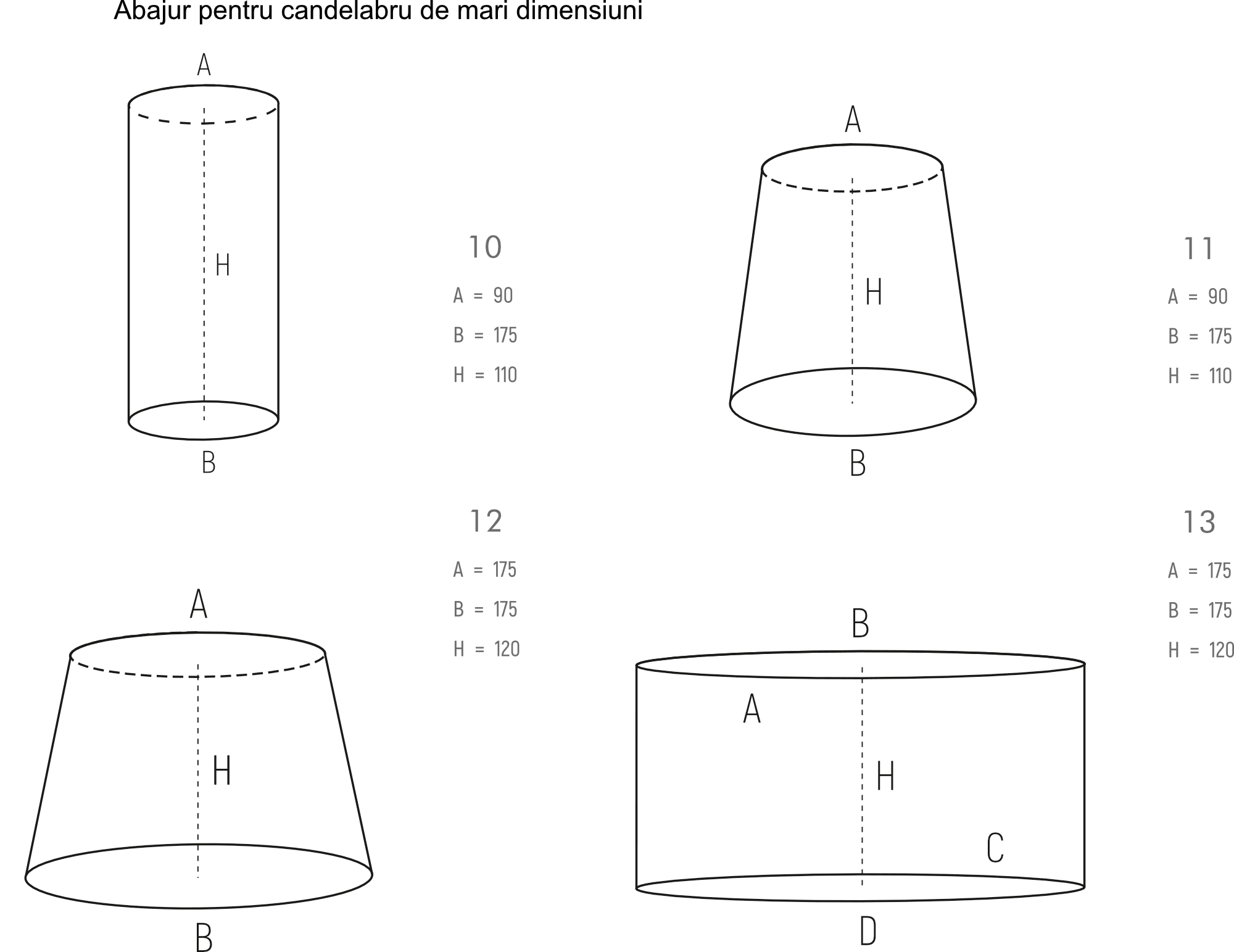 Candelabru Averno varianta cu abajur orientat in sus Kutek