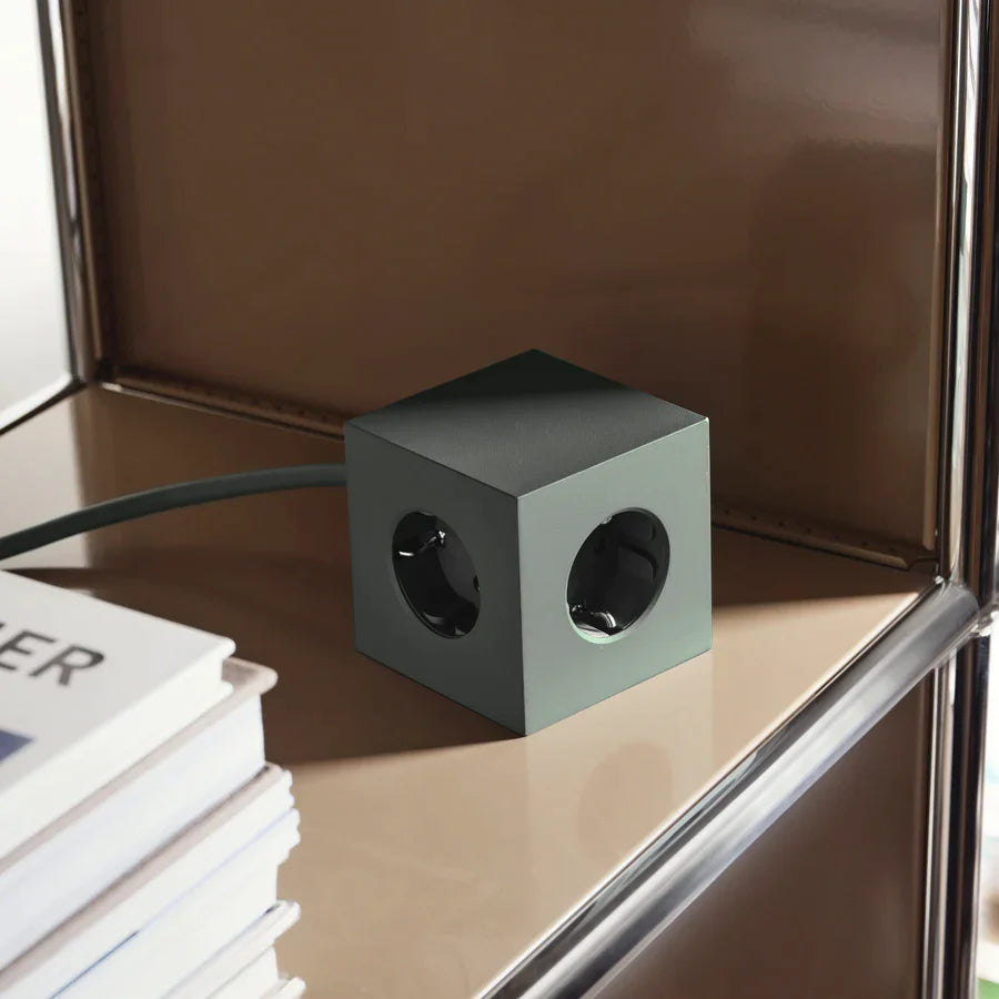 Prelungitor tip cub Square 1, 3 prize, 2 USB tip C - Culoare Oak Green - Avolt