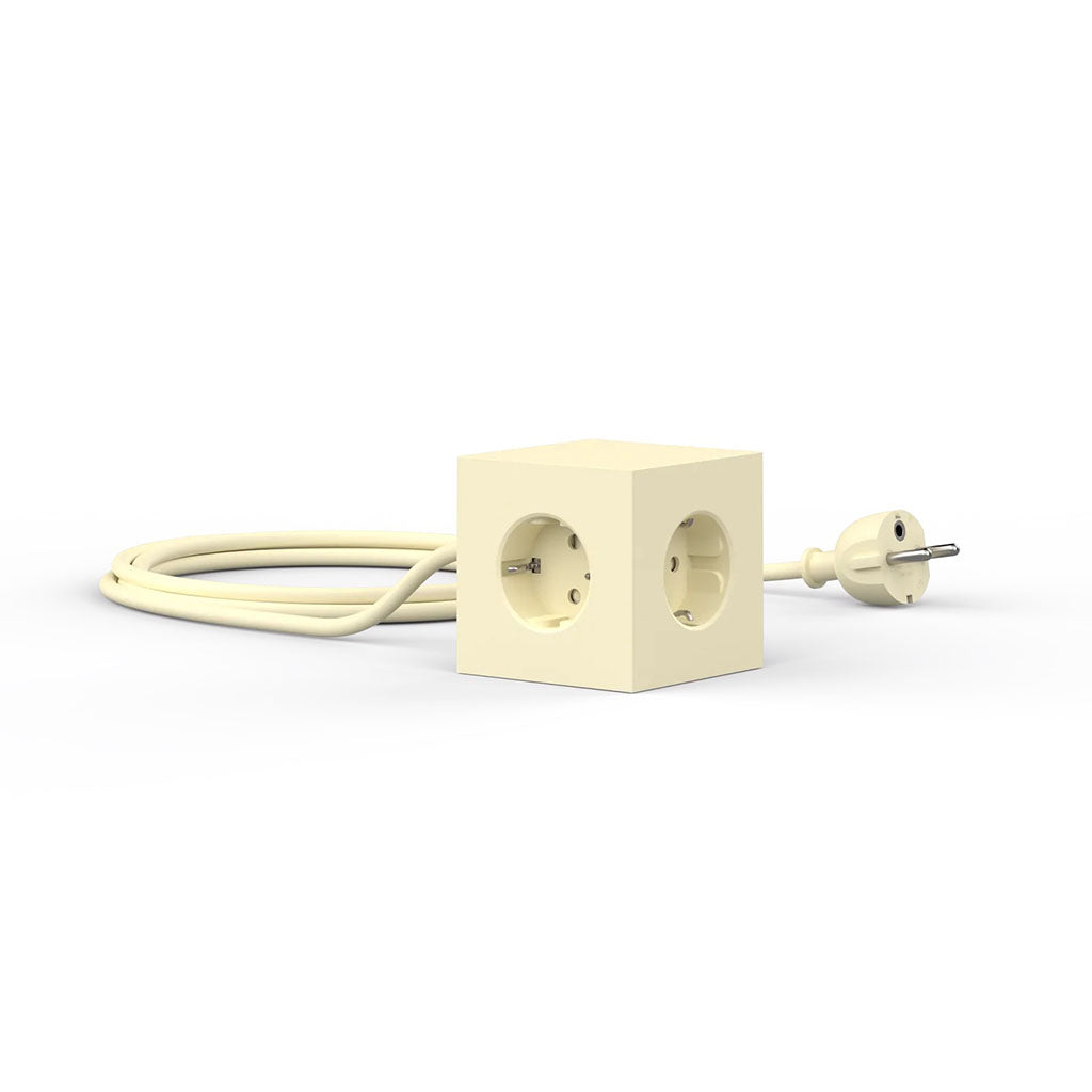 Prelungitor tip cub Square 1, 3 prize, 2 USB - Culoare Ice Yellow - Avolt