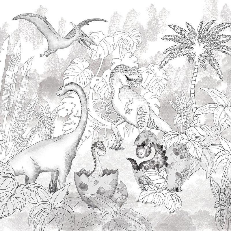 Tapet - David's Dino in Grey - PARIS14A.RO