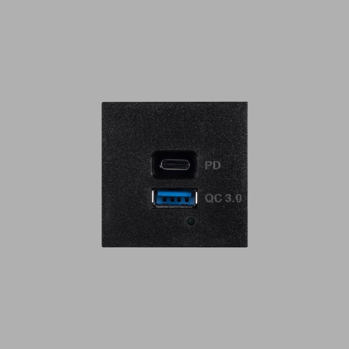 Modul cu USB / USB A + C QUICKCHARGE / 45MM - Buster & Punch - PARIS14A.RO